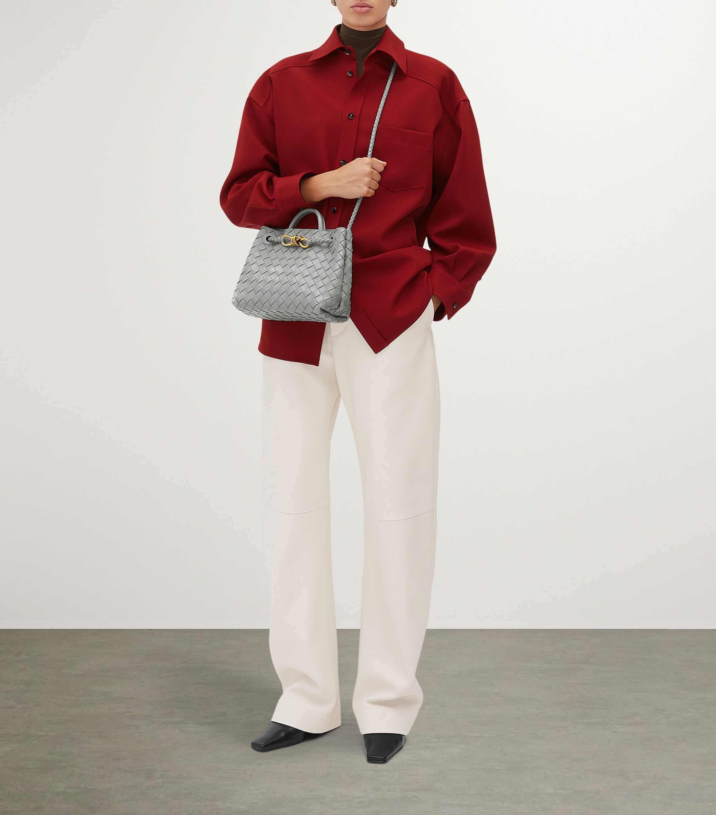 Bottega Veneta Small Leather Andiamo Top-Handle Bag Image 2