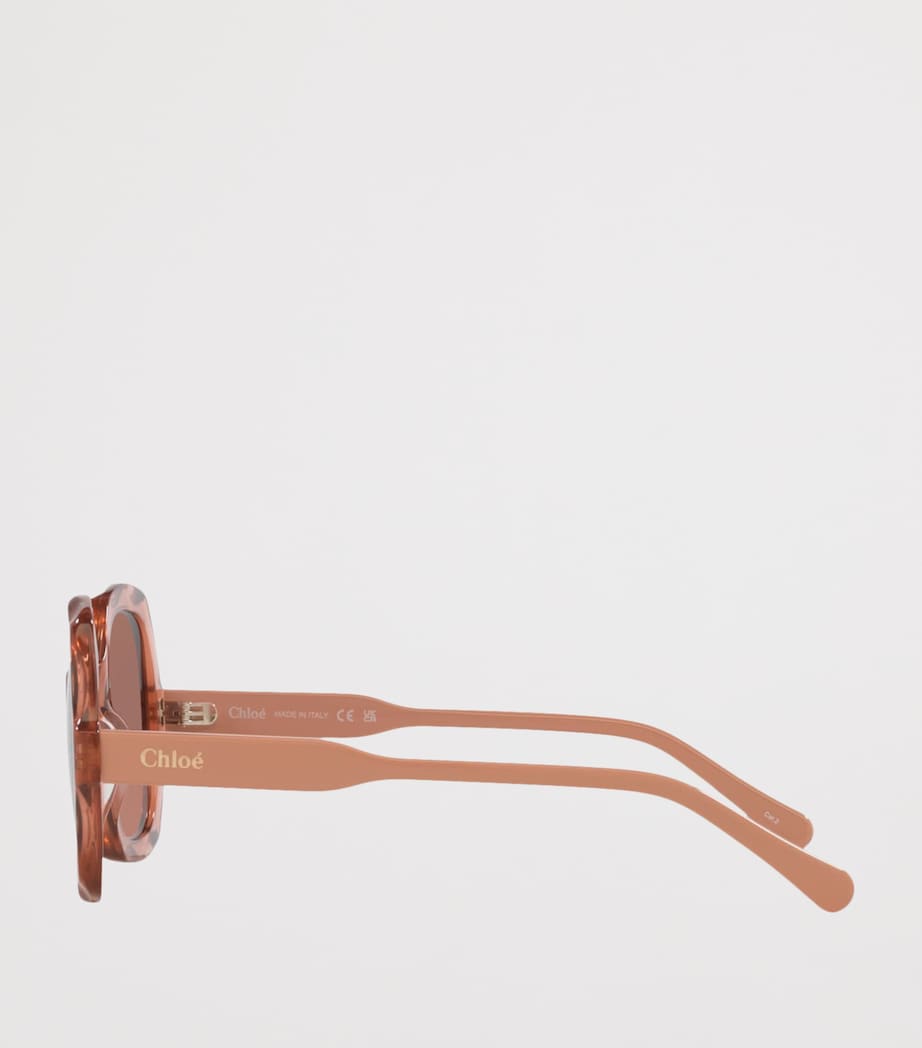 Chloé Acetate Olivia Rectangle Sunglasses Brown Image 3