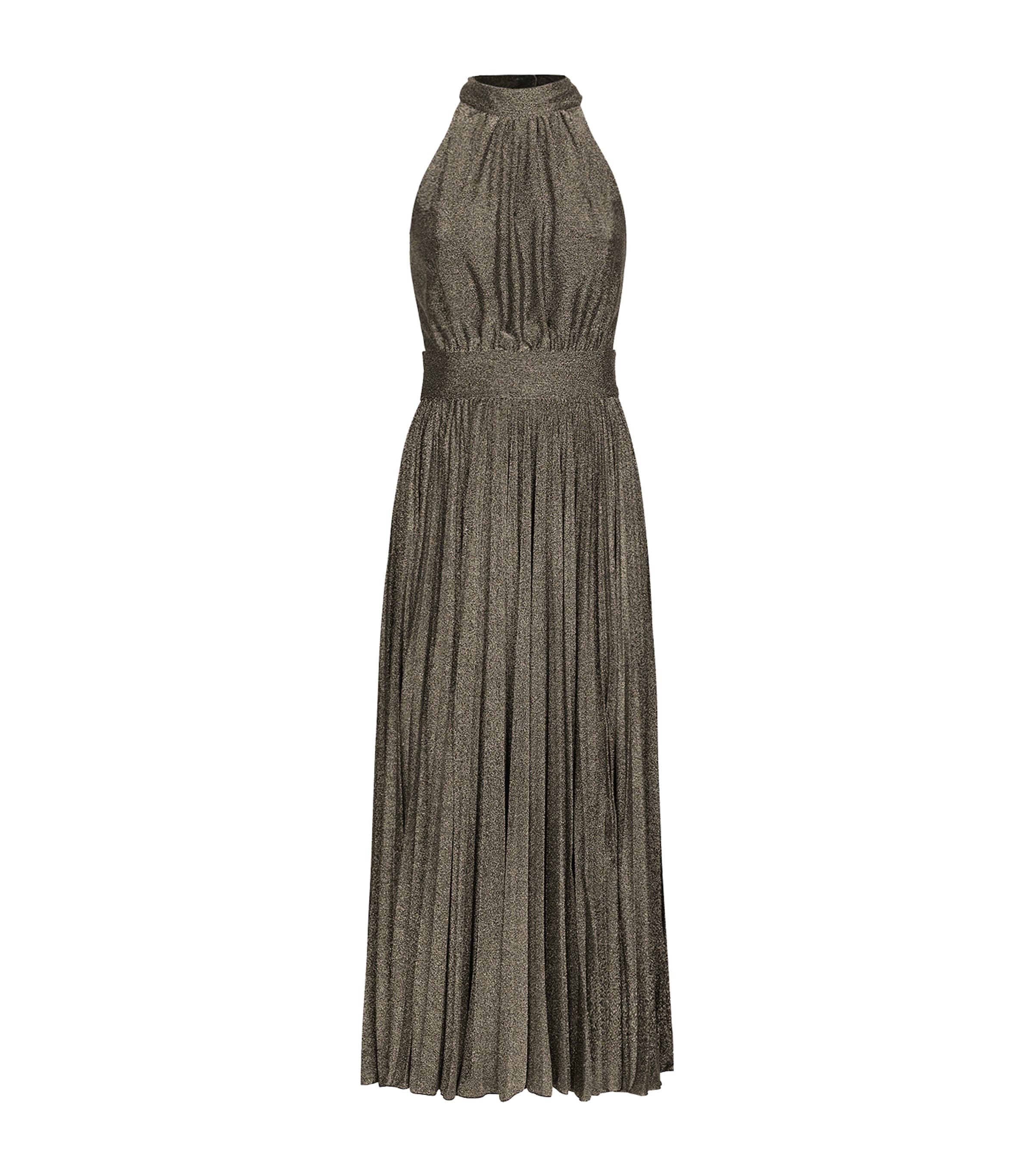 Dolce & Gabbana Halterneck Midi Dress In Green