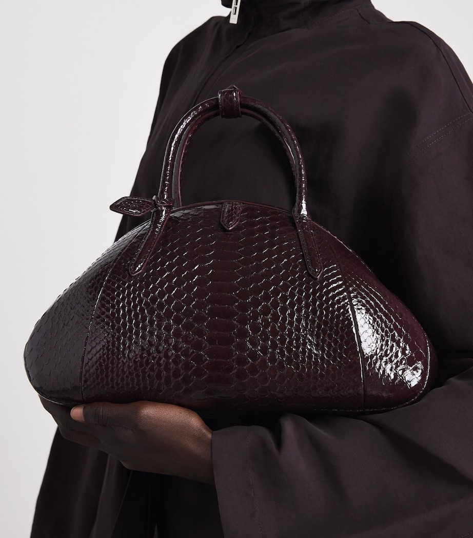 Alaïa Small Snakeskin Purse Top-Handle Bag Bordeaux Image 2