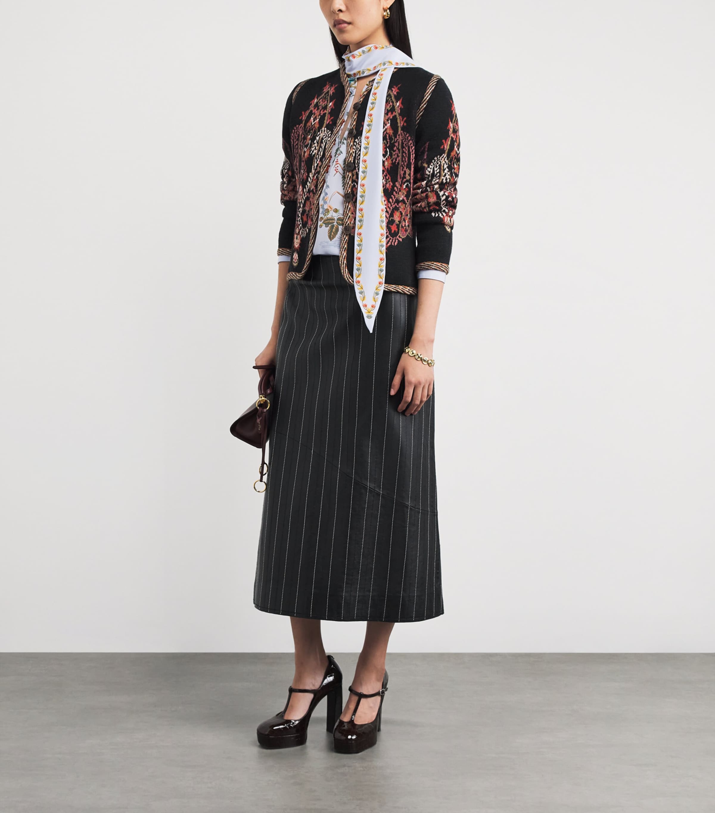 Wool-Blend Jacquard Cardigan S9814 Image 2