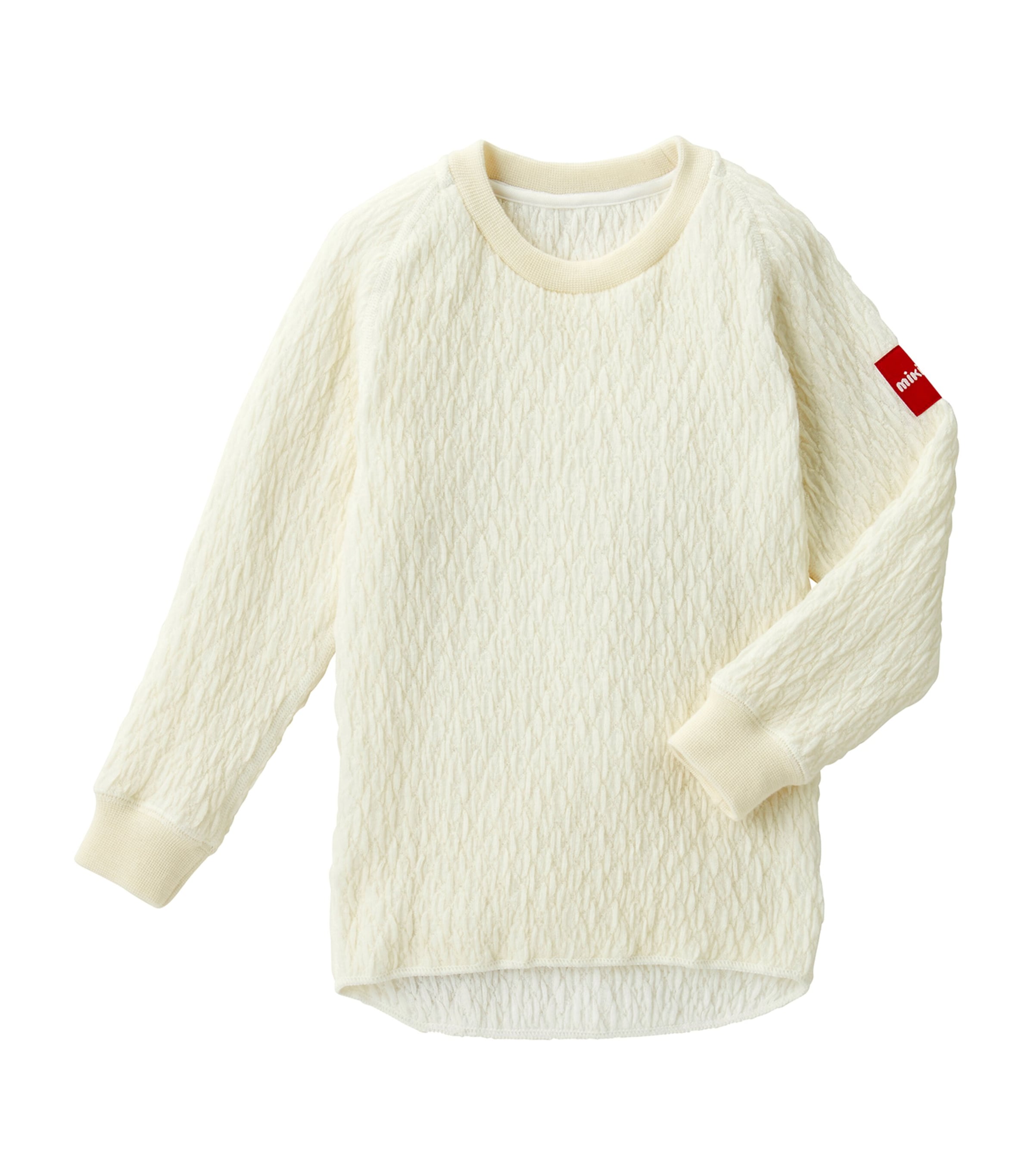 Miki House Long-sleeve Knitted T-shirt In White