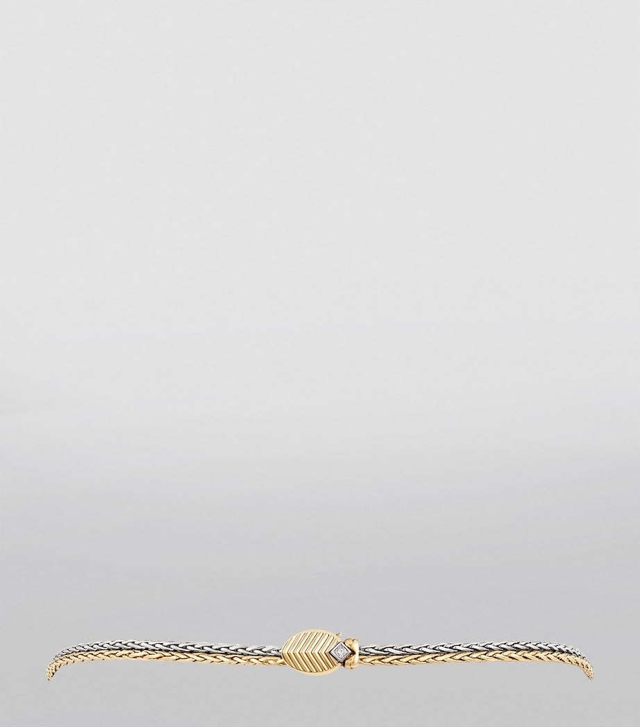 Yellow Gold, White Gold and Diamond Grain de Café Necklace YELLOW GOLD Image 2