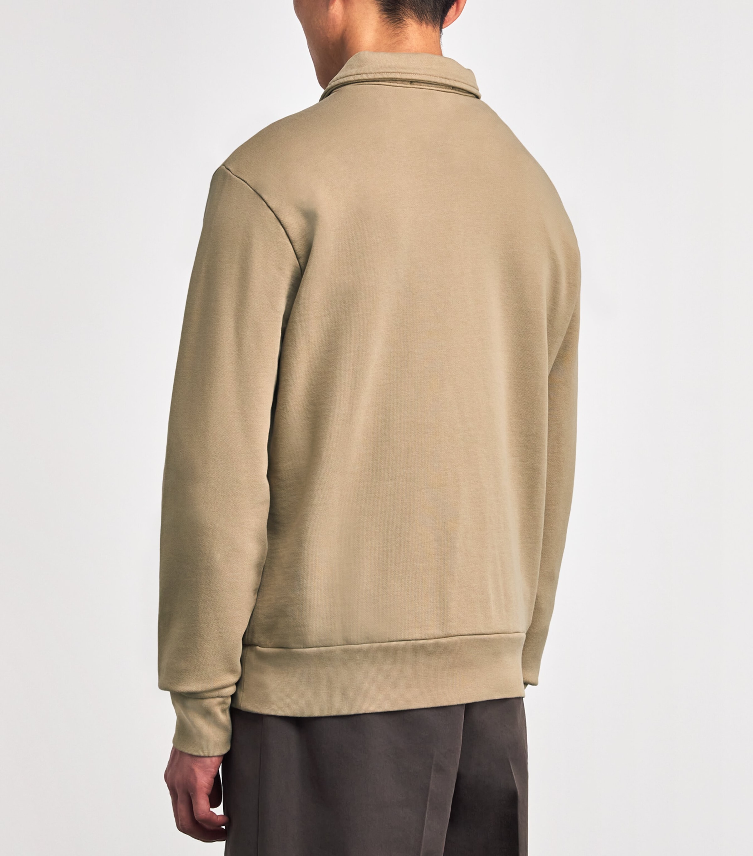 Polo Ralph Lauren Mens Cotton Polo Quarter-Zip Sweater Khaki Image 4