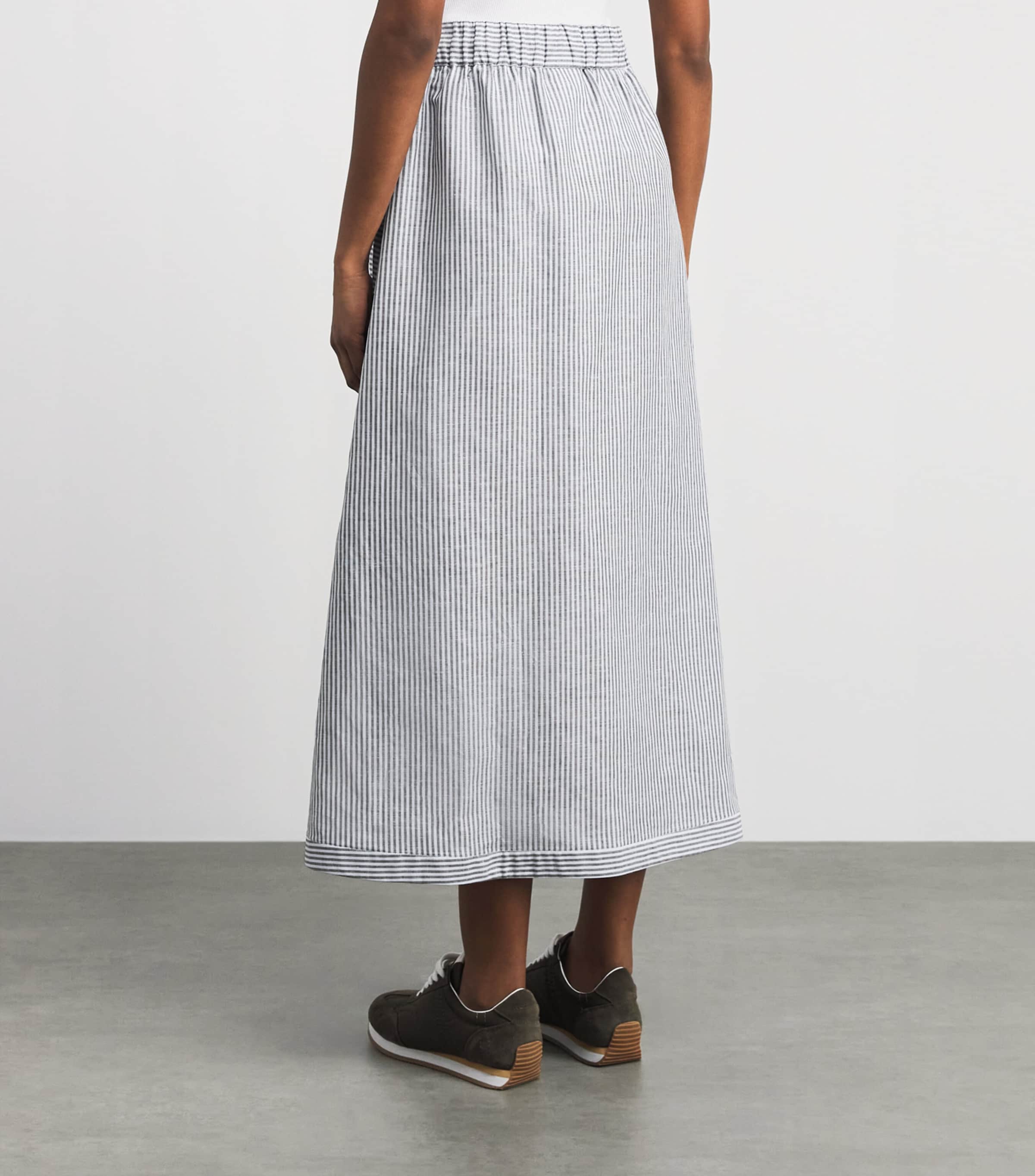 Striped Maxi Skirt 002 SKY BLUE Image 5