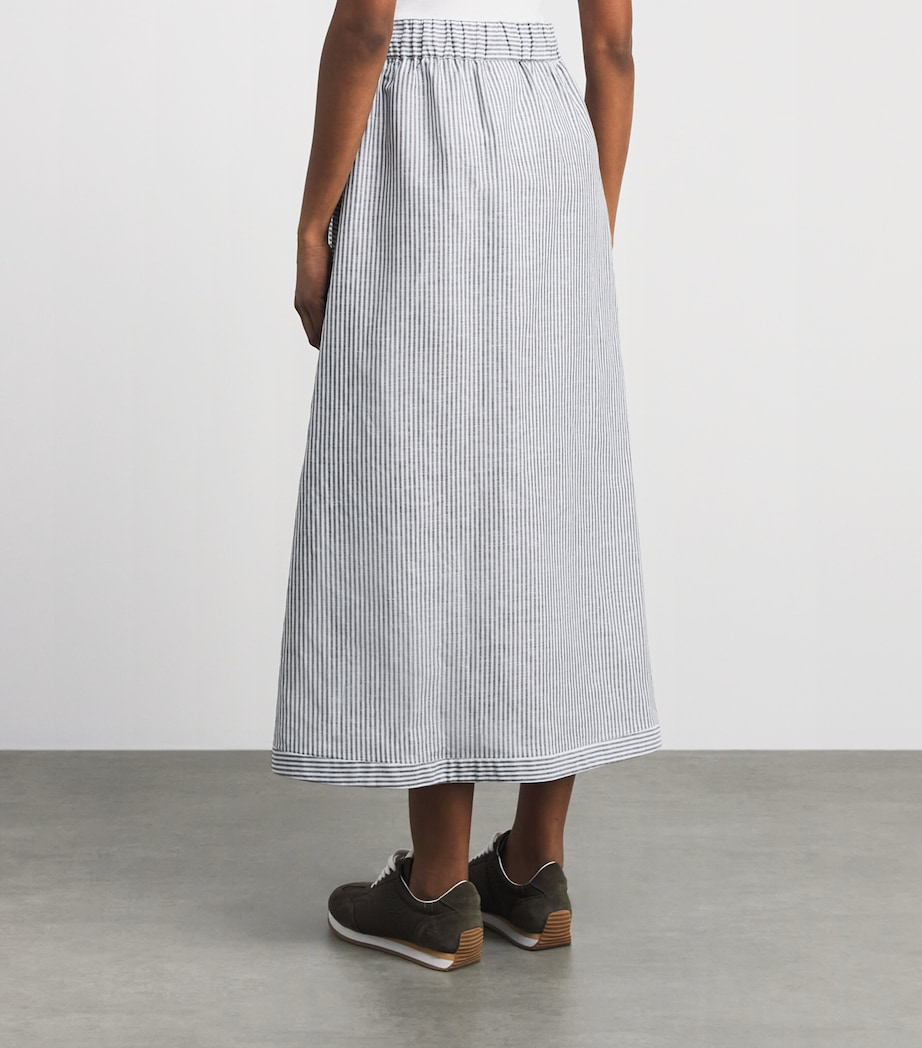 Striped Maxi Skirt 002 SKY BLUE Image 5