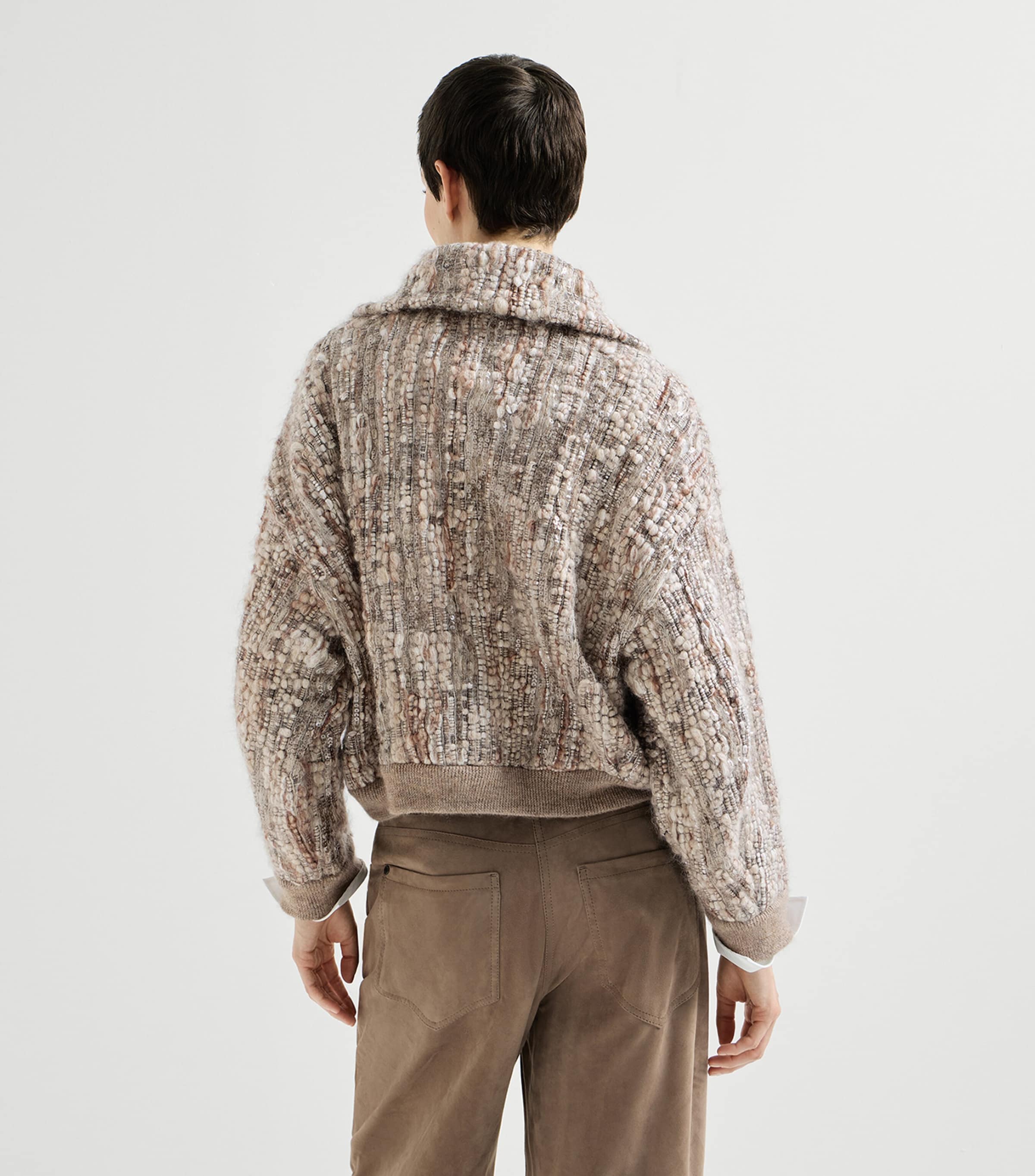 Brunello Cucinelli Womens Mohair-Blend Embroidered Cardigan Image 5