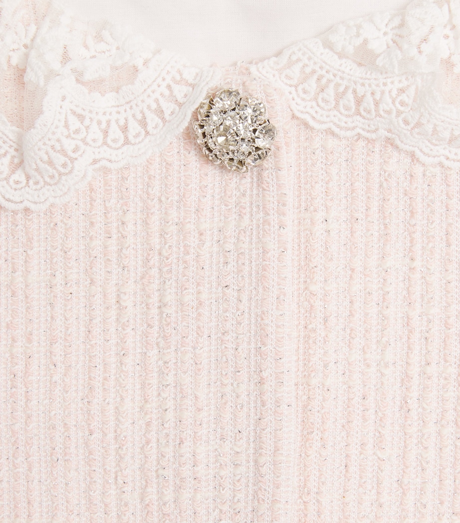 Patachou Tweed Top and Skirt Set (3-14Years) Pale Pink Image 4