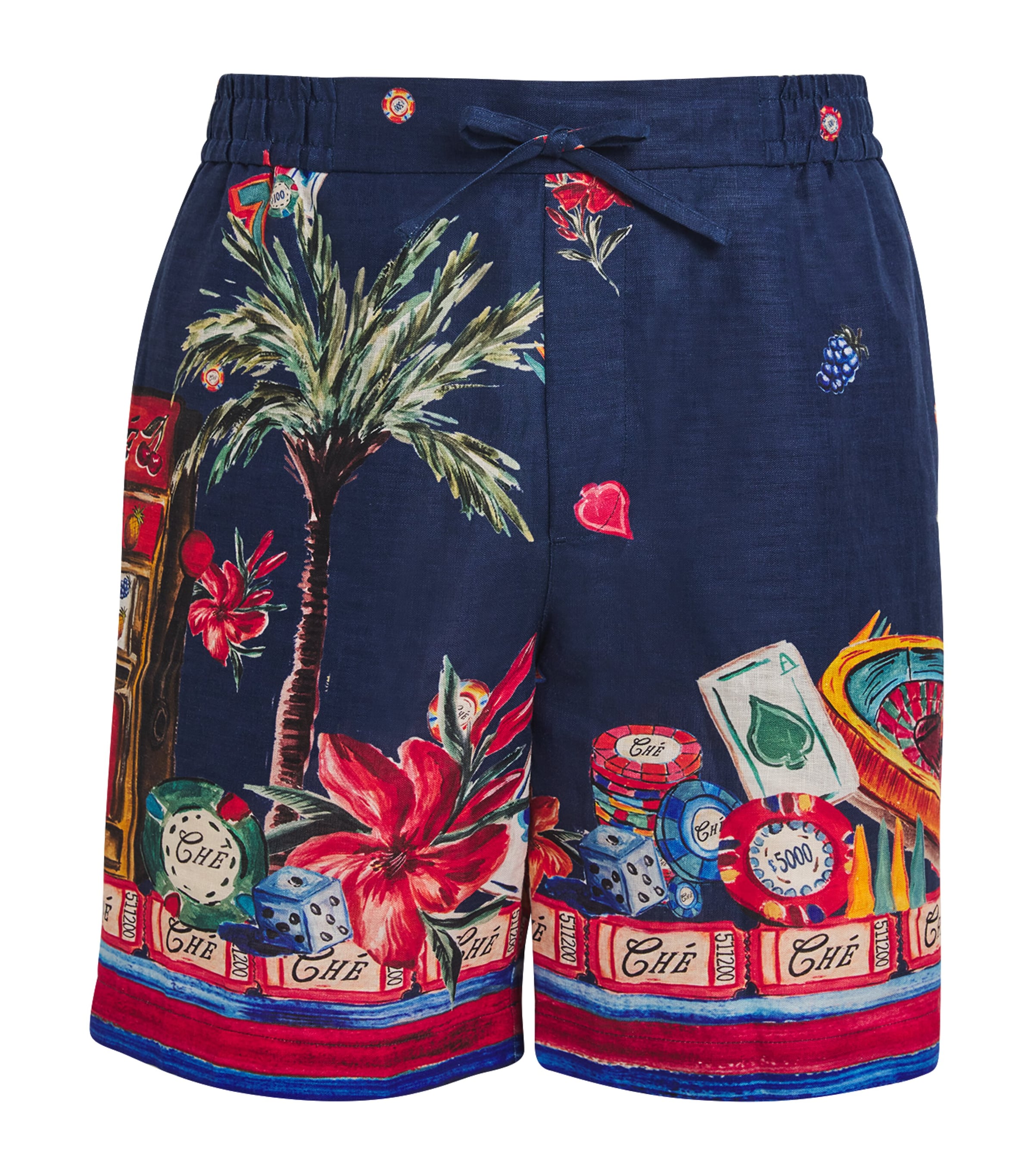 Che Linen Venetian Shorts In Navy