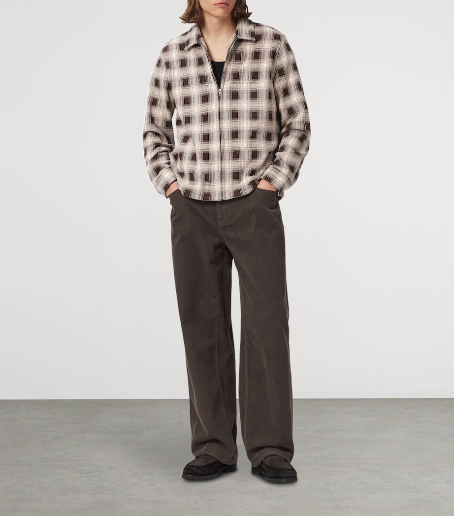 AllSaints Mens Corduroy Rivet Straight Jeans Dark Brown Image 6