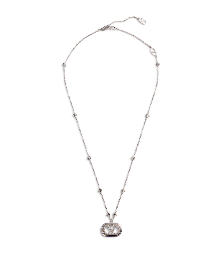 Ovalette VLogo Pendant Necklace DFH Image 1