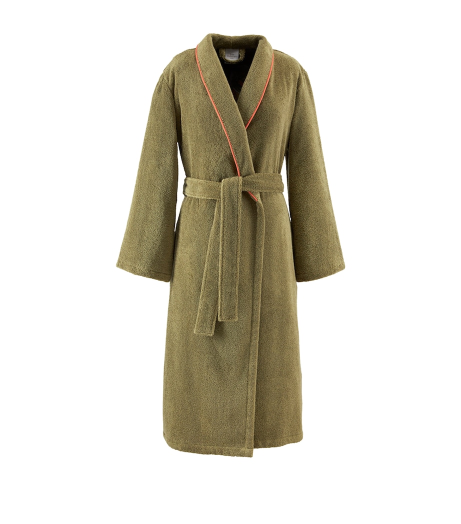 Cotton-Blend Embroidered Eze Bathrobe KAKI Image 1