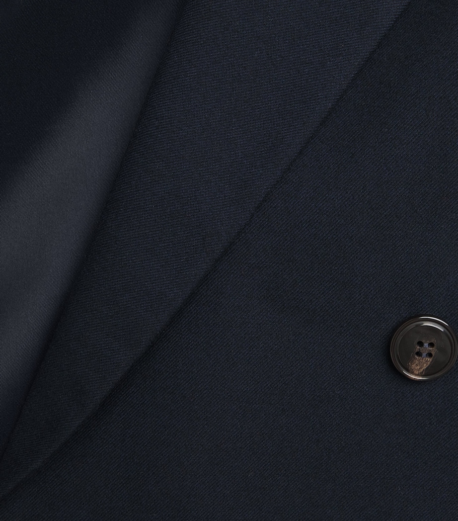 MAX&Co. Womens Cropped Flannel Blazer Navy Image 5