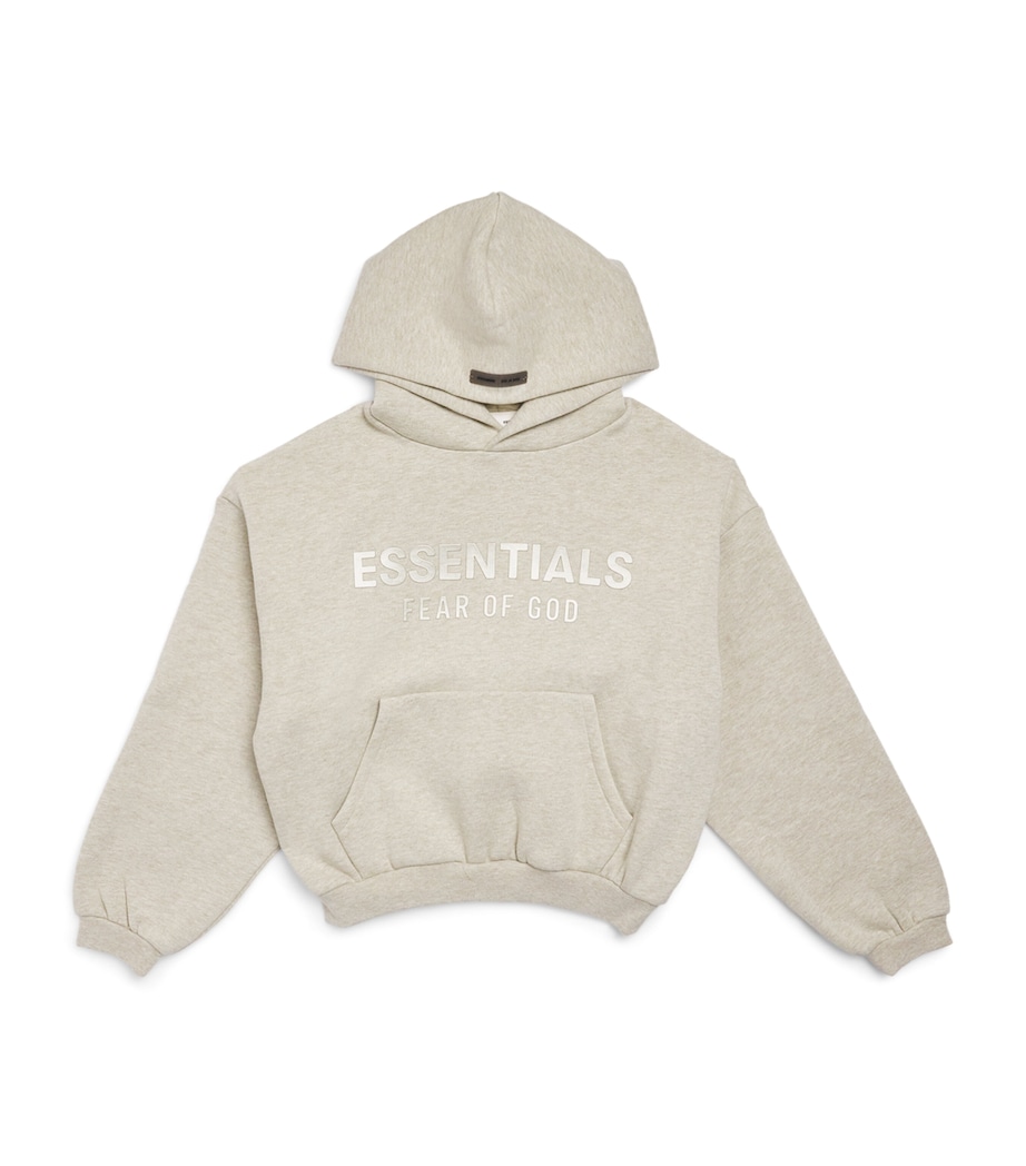 FEAR OF GOD ESSENTIALS KIDS Logo Hoodie (8-12 Years) Heather Stone Image 1
