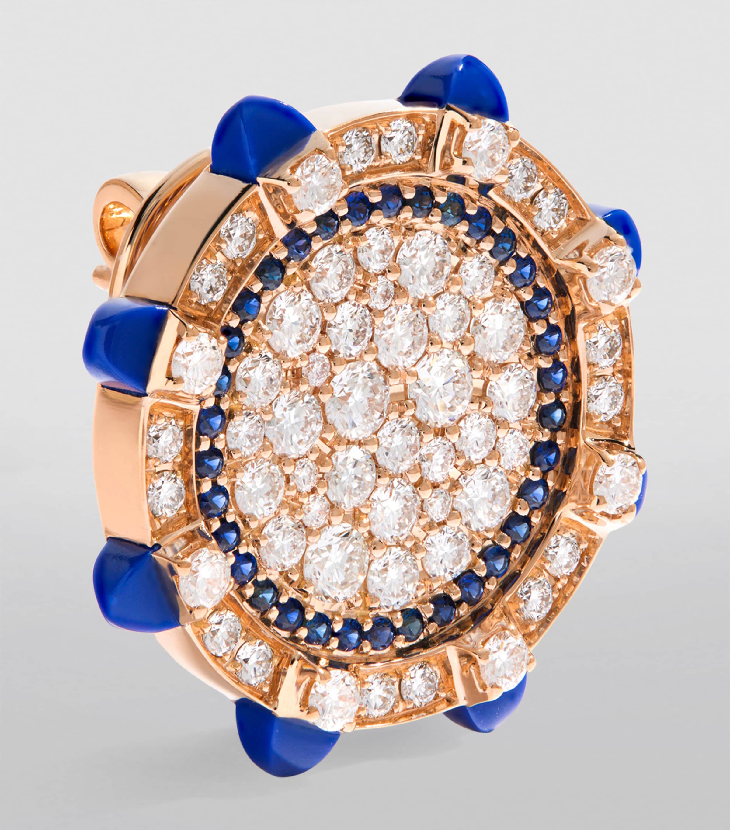 Rose Gold, Diamond and Lapis Lazuli Tip-Top Statement Earrings ROSE GOLD Image 2