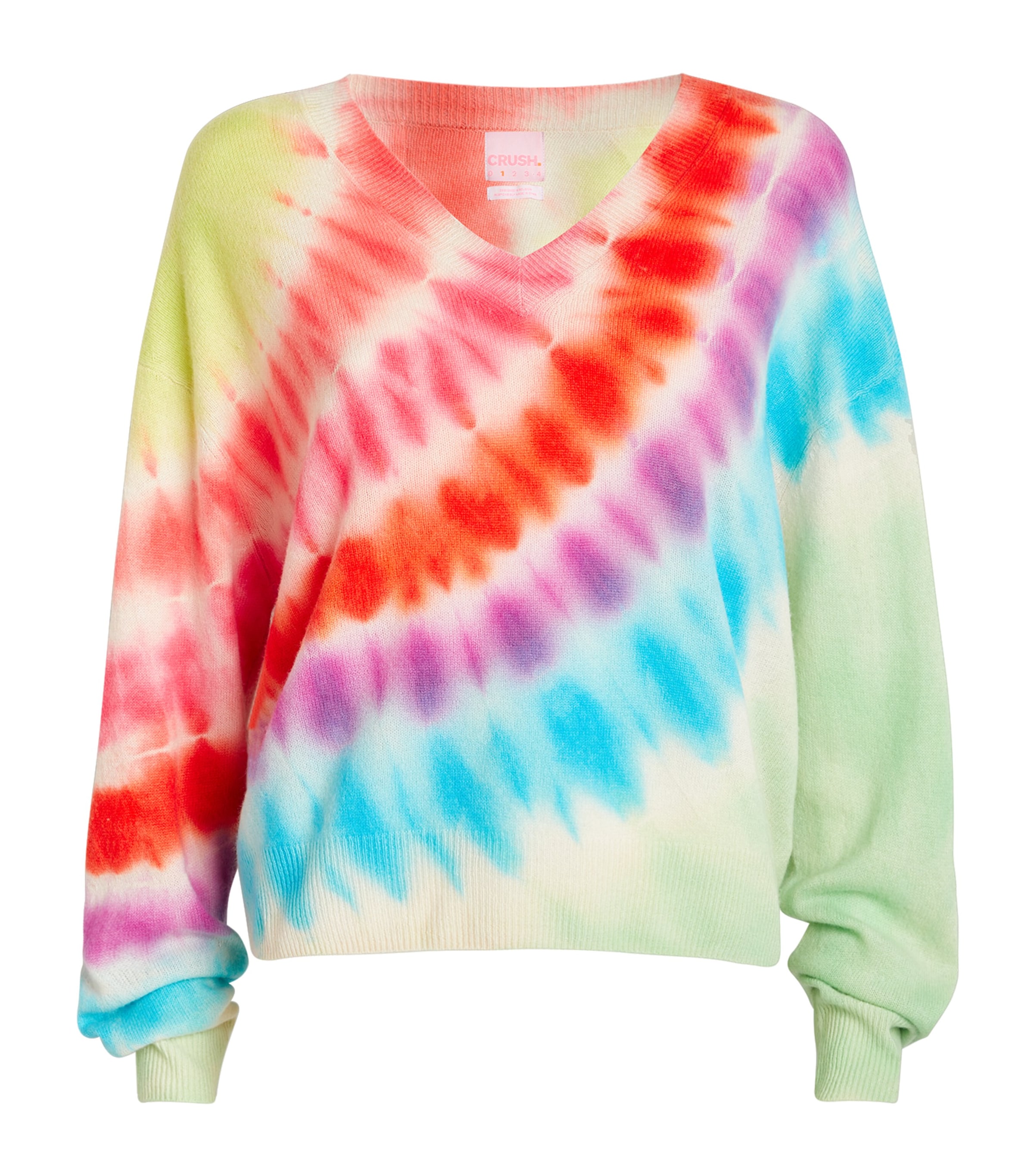 Crush Cashmere Cashmere Tie-dye Rainbow Sweater In Multi