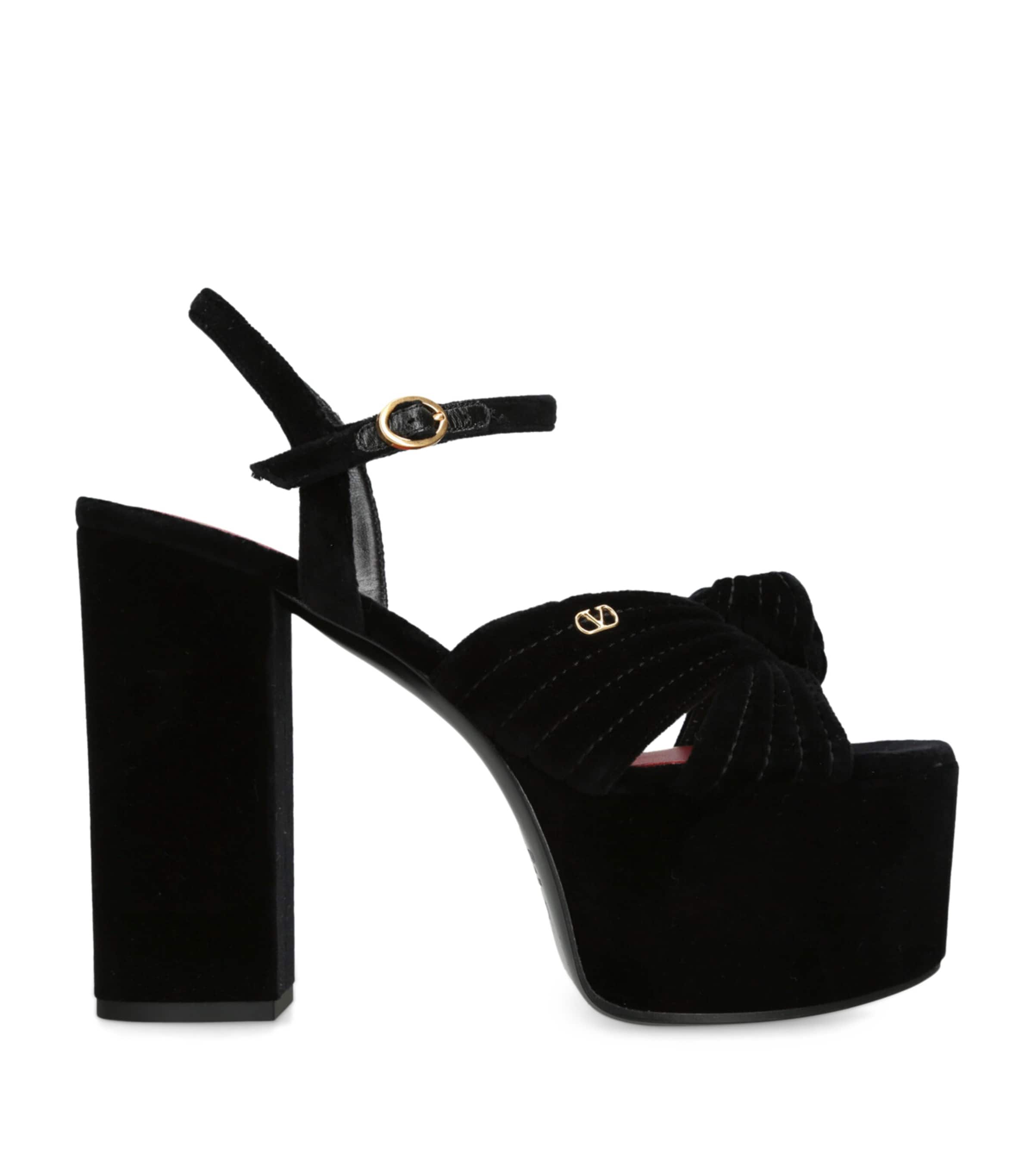 Velvet Crasher Platform Sandals 125 BLACK Image 1