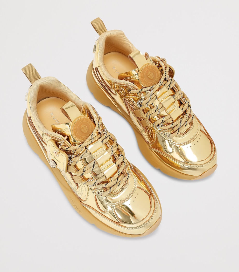Metallic Leather Kurt Runner Sneakers GOLD Image 4