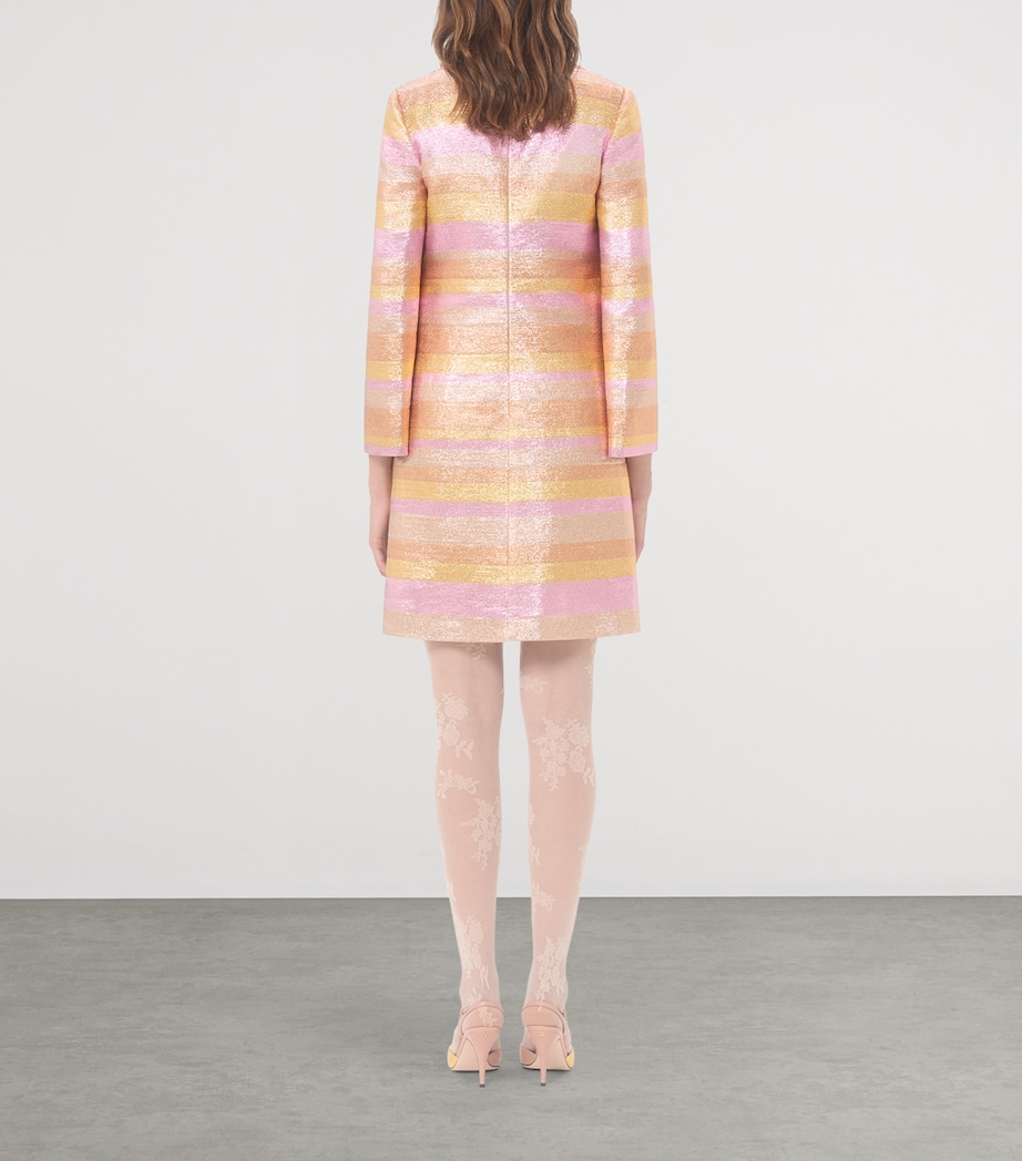 Valentino Womens Metallic Stripe Mini Dress Image 4