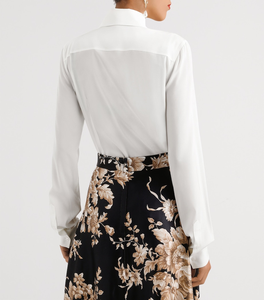 Stretch-Silk Point Collar Shirt W3789-LIGHT CREAM Image 4