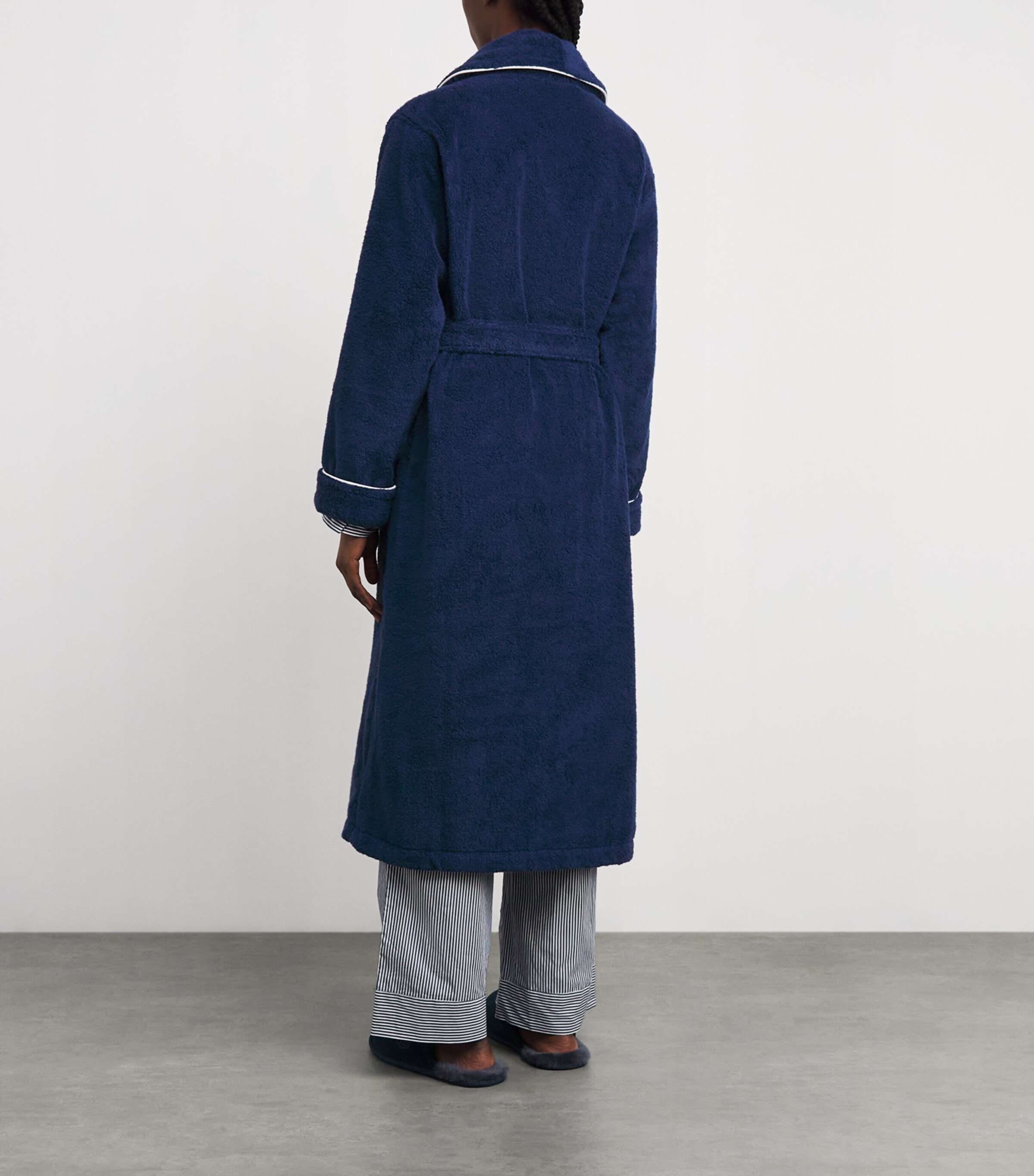 Cotton Terry Robe NAVY Image 3