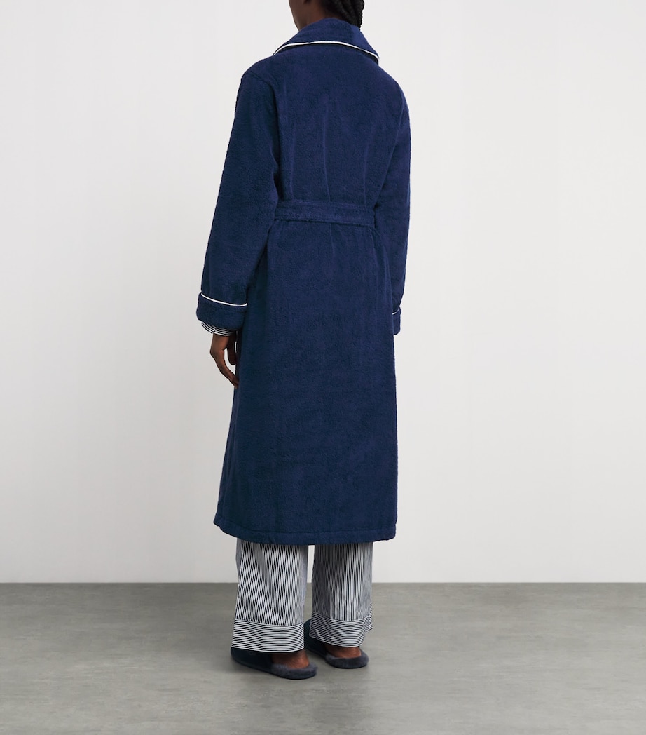 Cotton Terry Robe NAVY Image 3