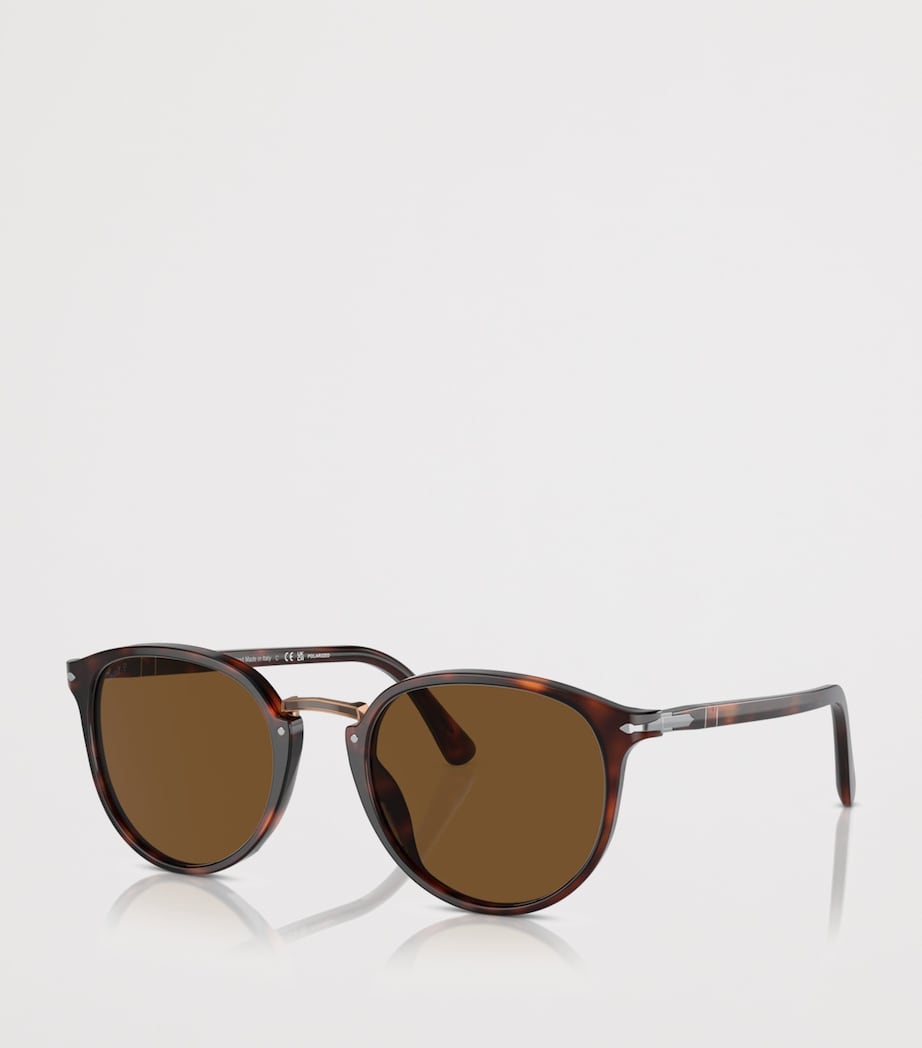 Persol Acetate Rounded Square Sunglasses Brown Image 2