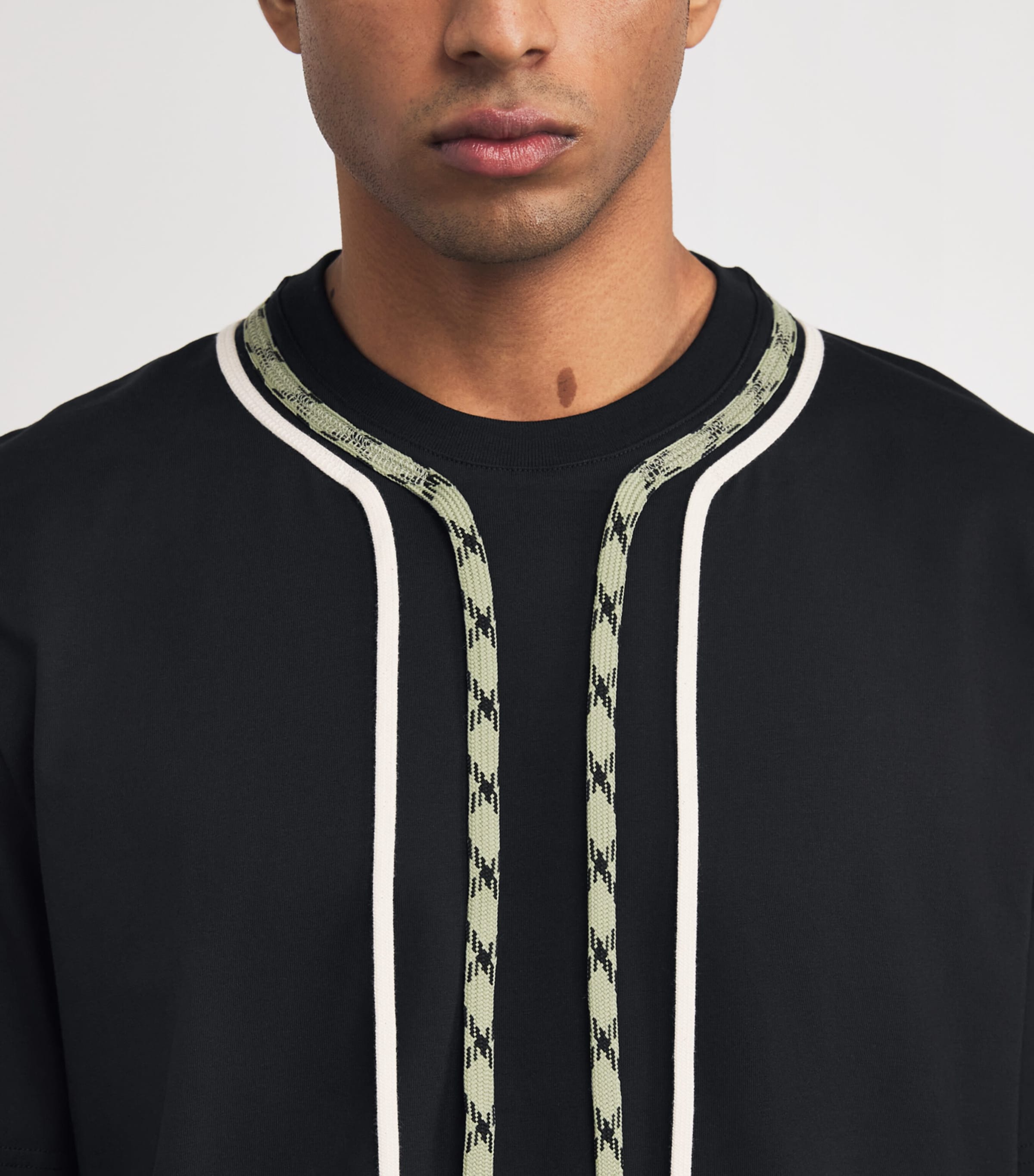 Cotton Trek-Lace T-Shirt BLACK Image 6