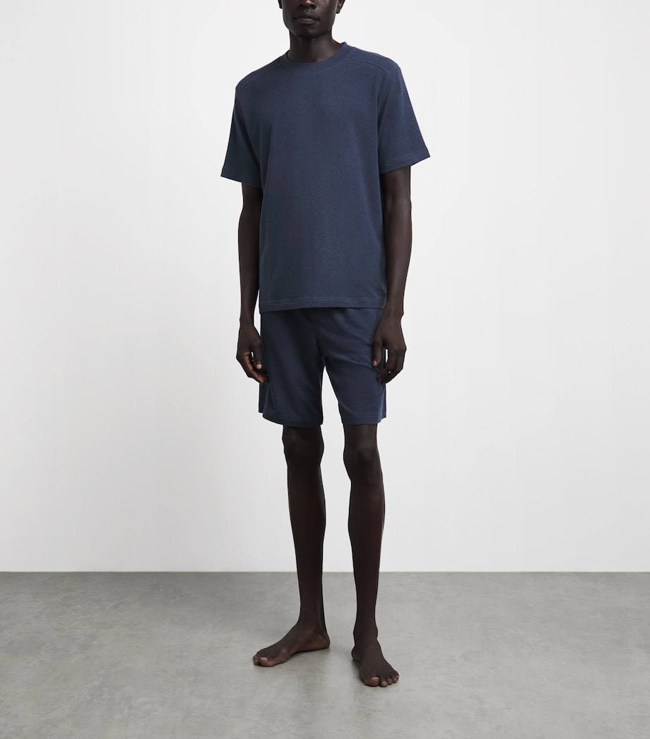 Zimmerli Mens Lyocell-Blend Soft Lounge T-Shirt Blue Melange Image 2