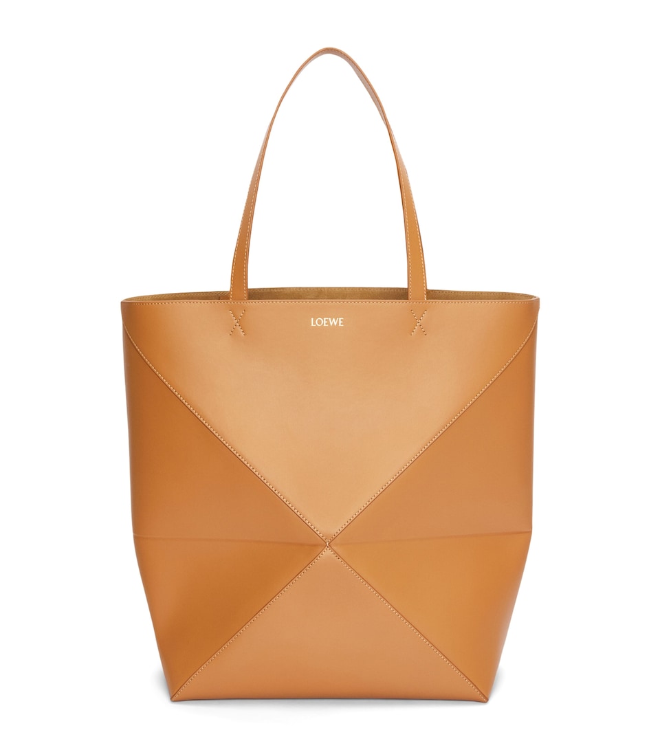 XL Leather Puzzle Fold Tote Bag