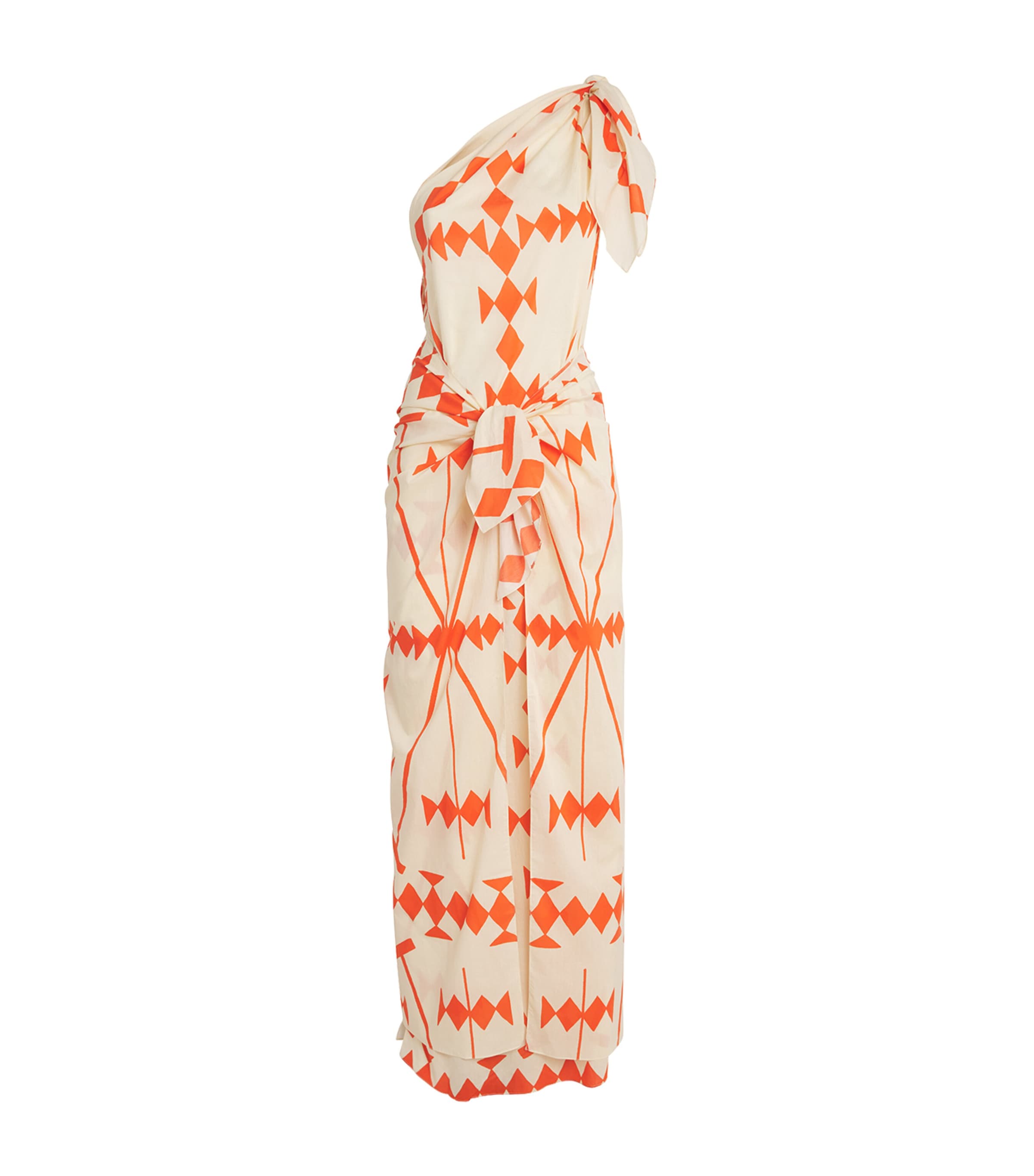 Johanna Ortiz Cotton Printed Seaweed Maxi Dress In White