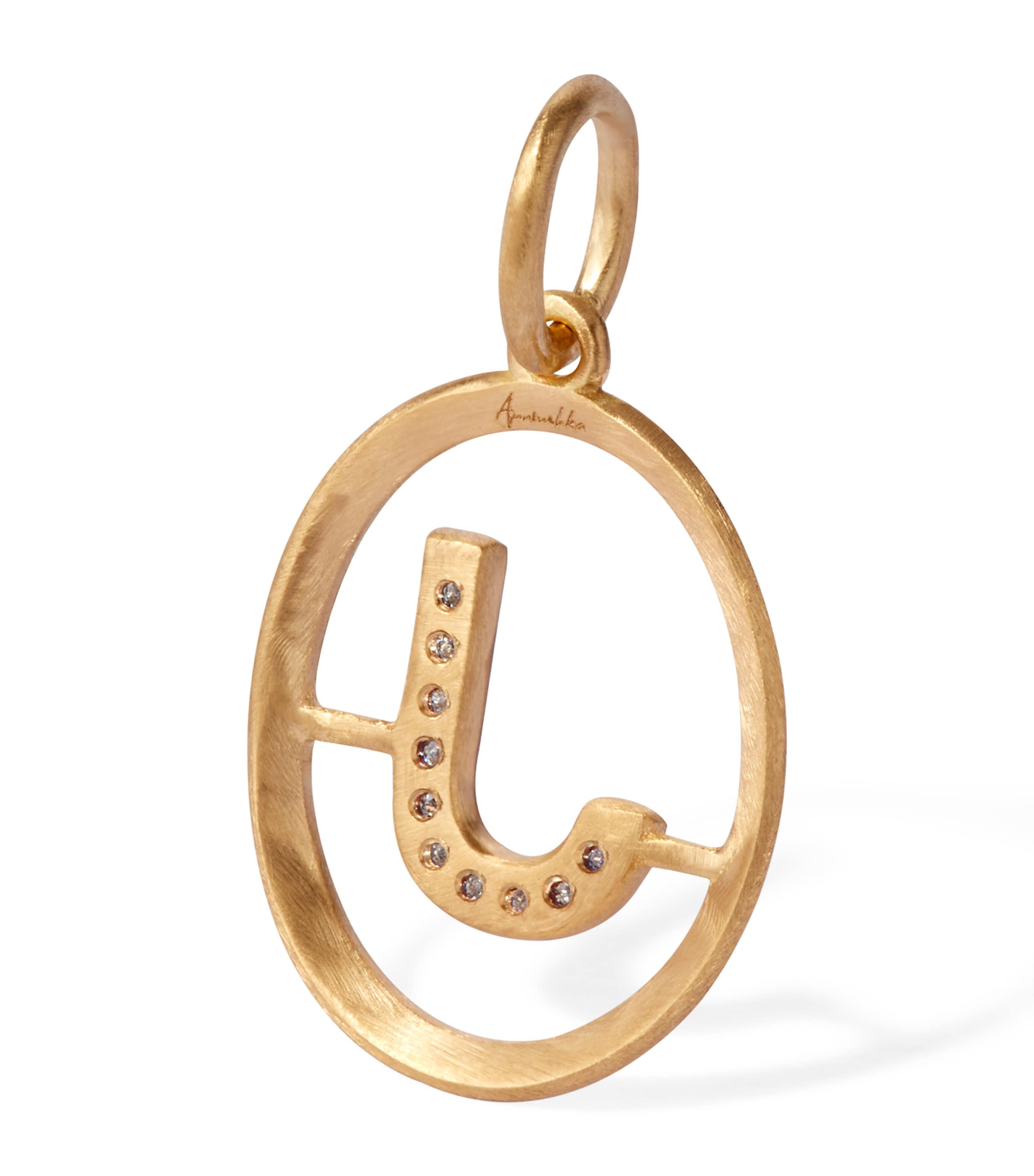 Yellow Gold and Diamond Initial J Pendant YELLOW GOLD Image 2