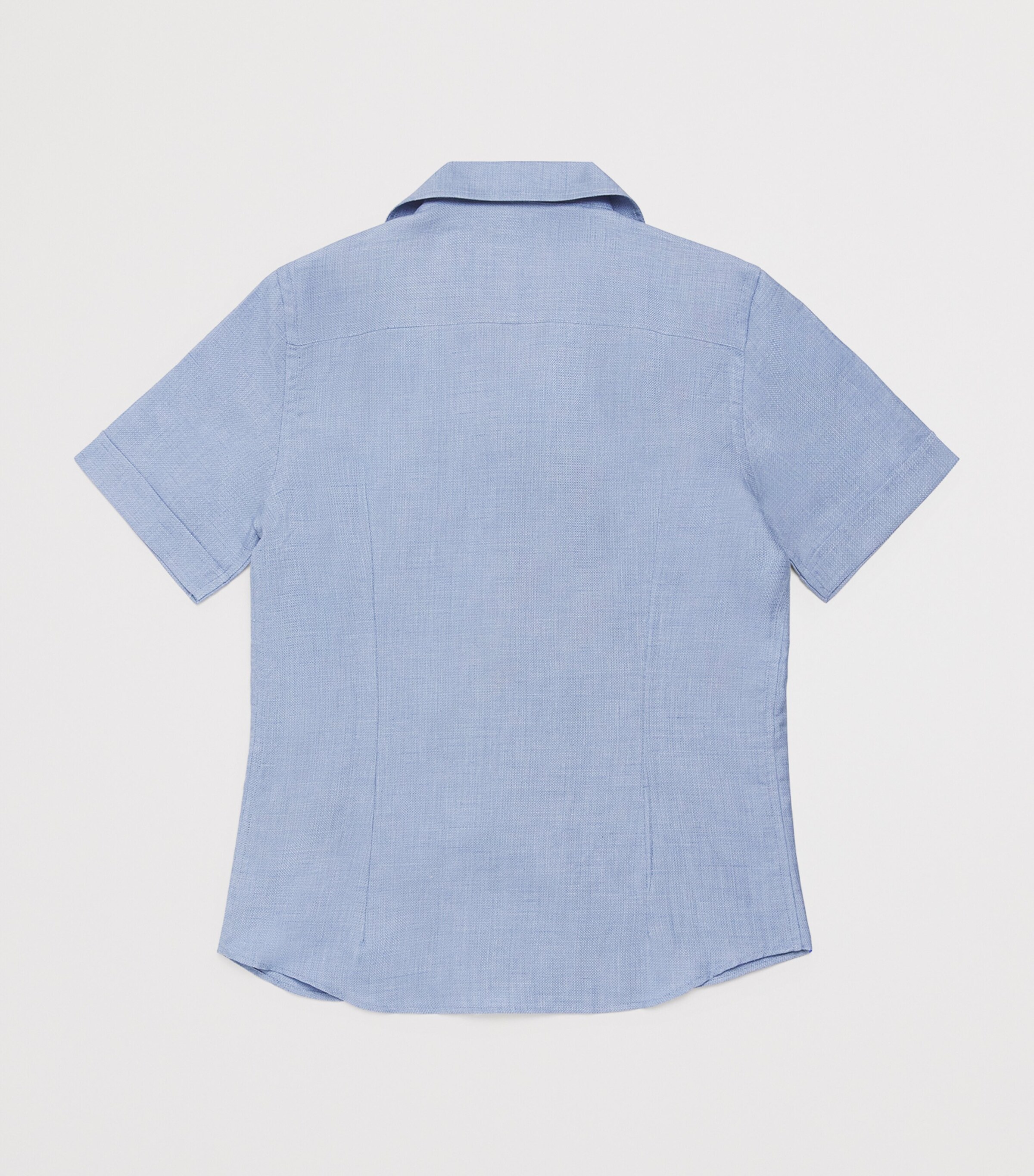 Stefano Ricci Kids Cotton-Linen-Silk Short-Sleeve Shirt (6-16 Years) Light Blue Image 2