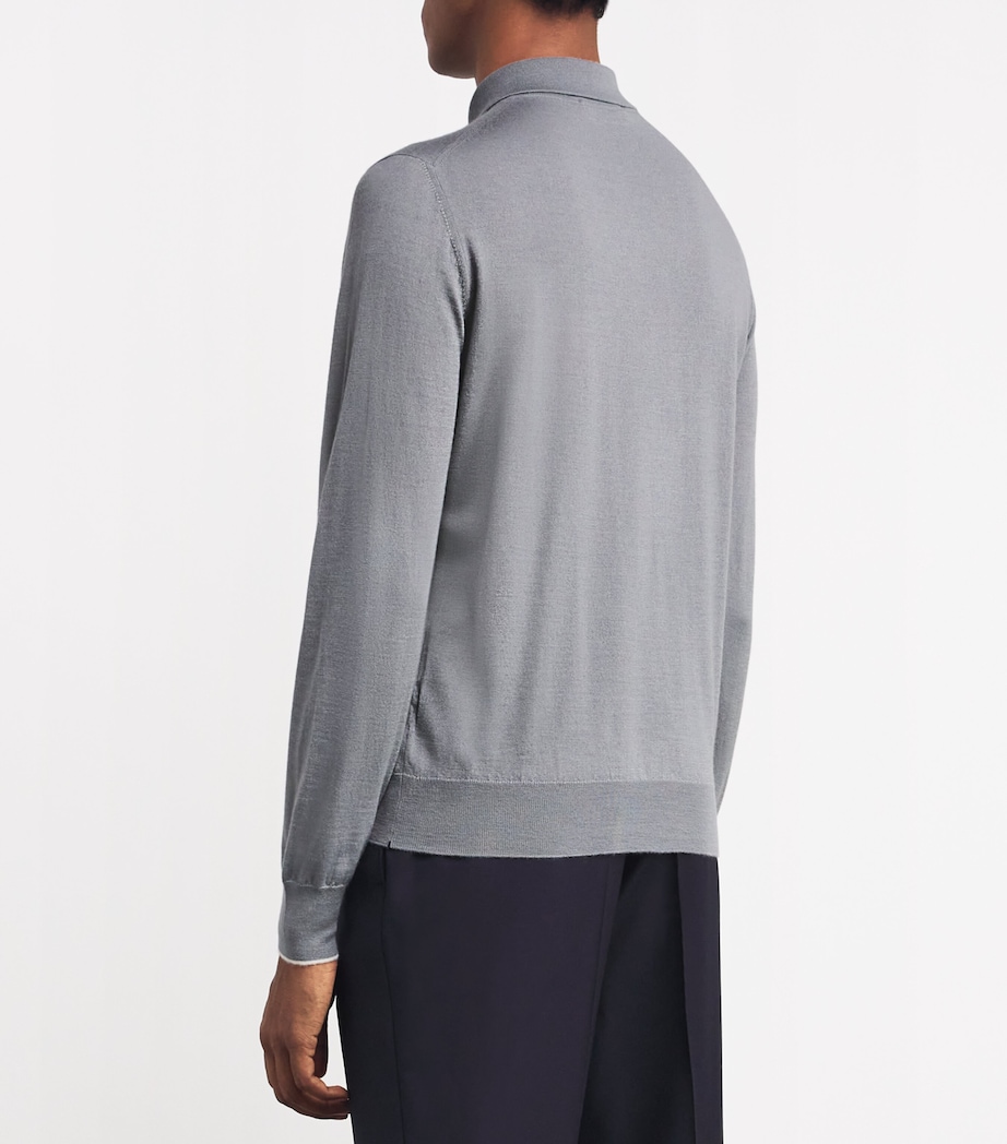 Cashmere-Silk Polo Shirt J.23 - ARGENTO J25 Image 4