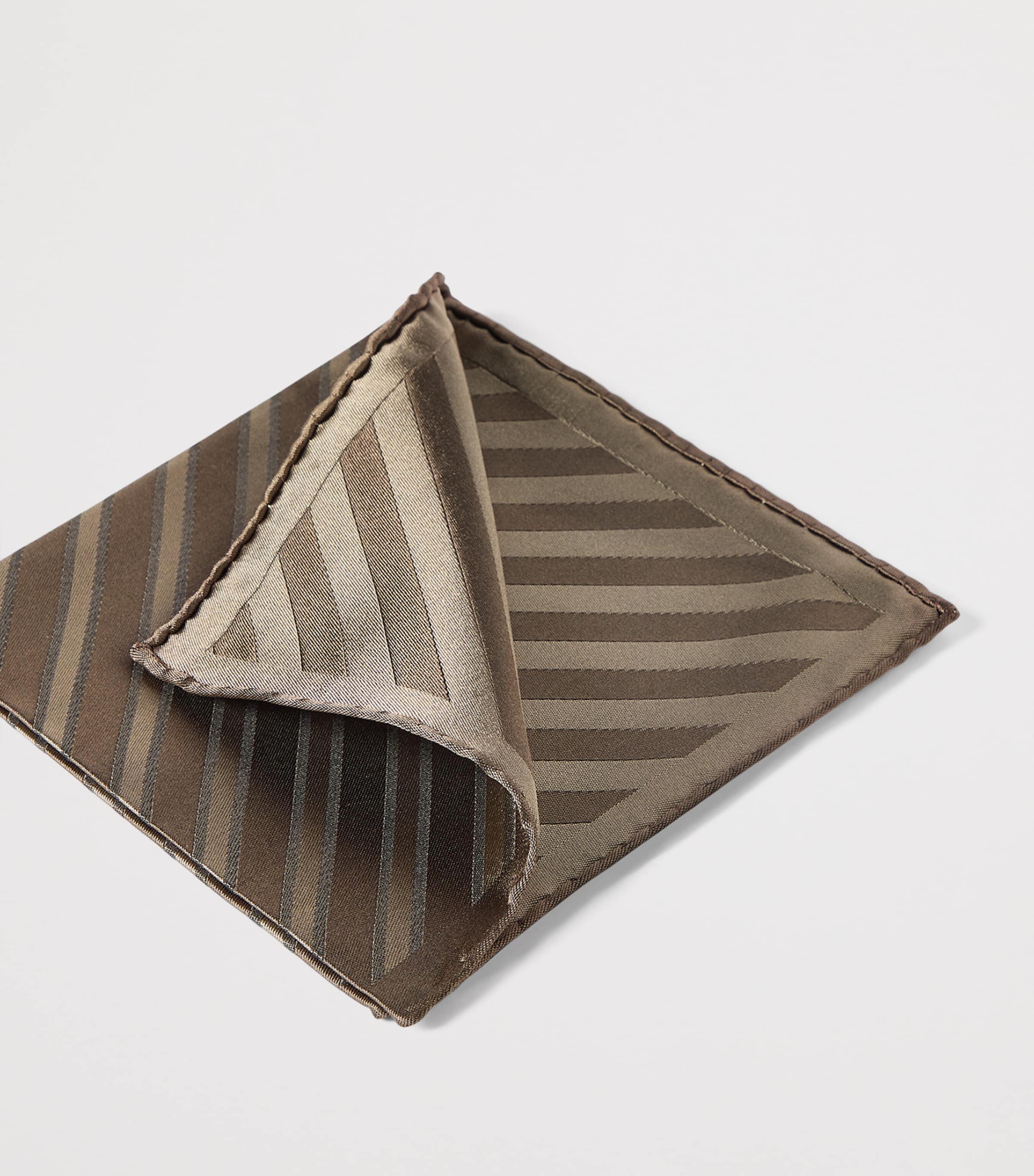 Brunello Cucinelli Silk Stripe Pocket Square Image 3