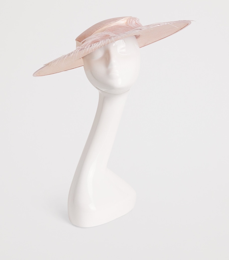Feather-Trim Bellini Hat BLUSH Image 2