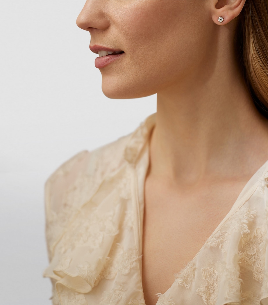 Platinum and Diamond Classic Stud Earrings PLATINUM Image 2