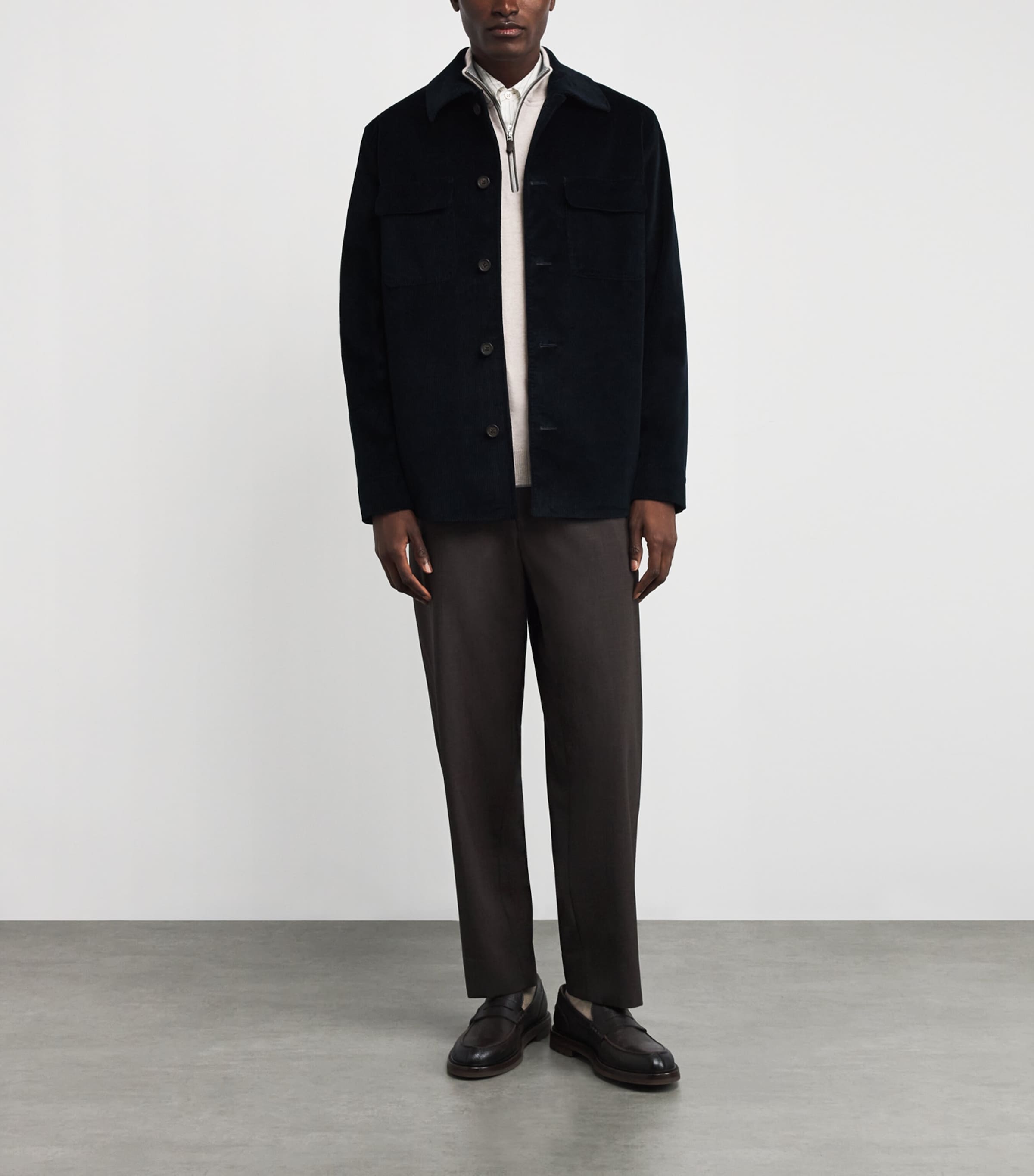 Cashmere Quarter-Zip Carnaby Sweater P45 PEBBLE GREY Image 2