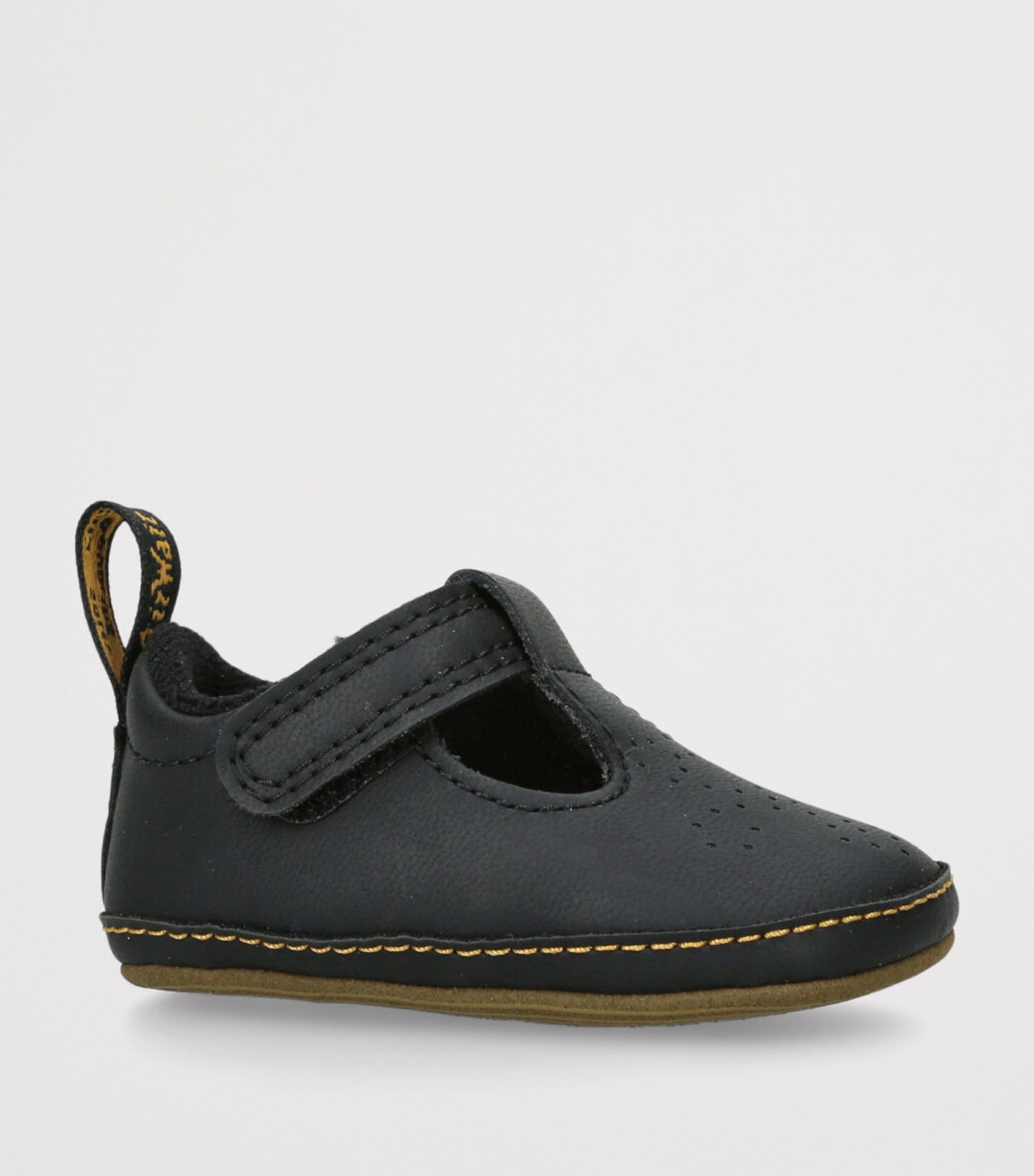 Dr. Martens Leather Polley T-Bar Crib Shoes Black Image 3