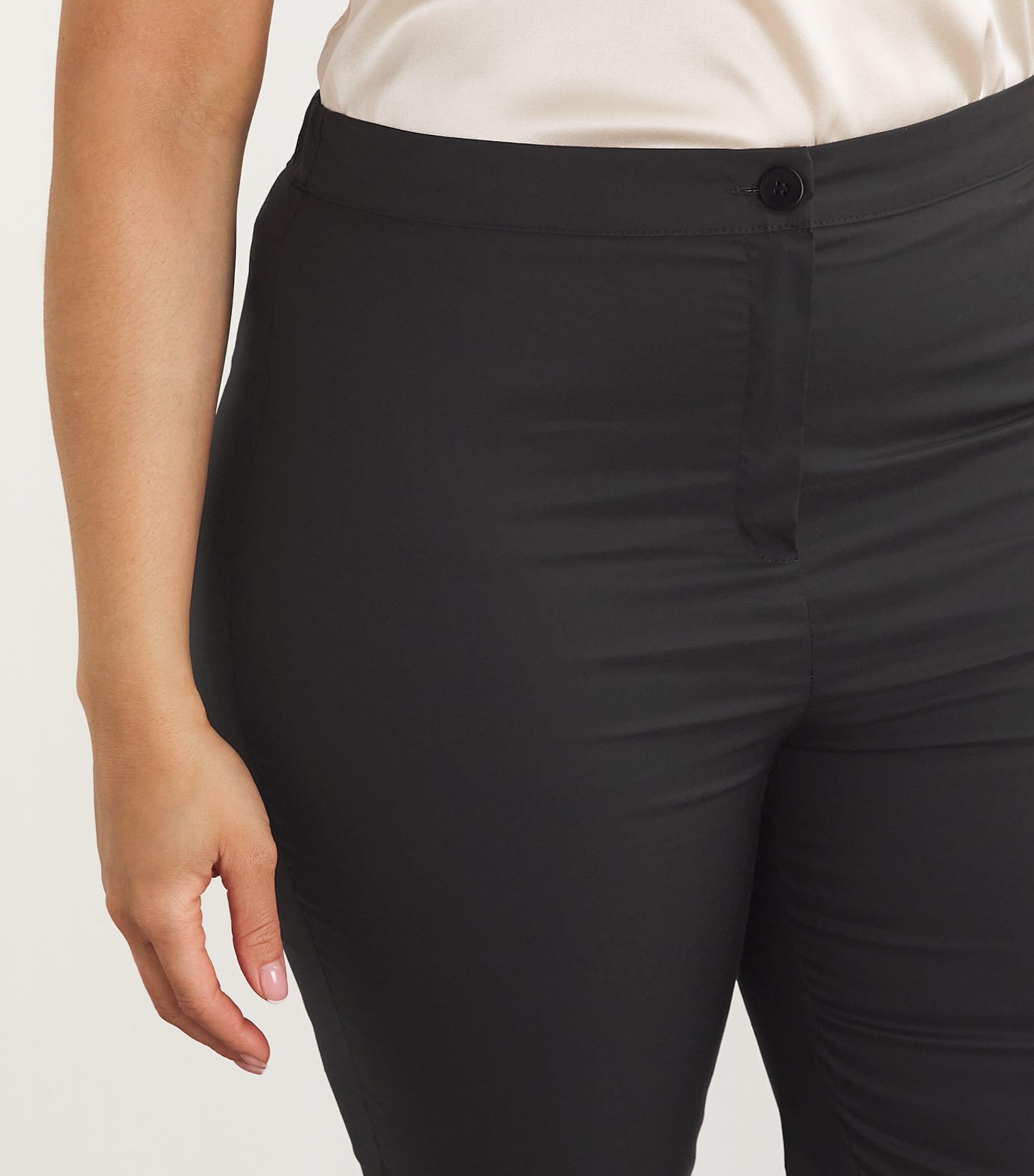 Cotton-Blend Tailored Trousers BLACK Image 6