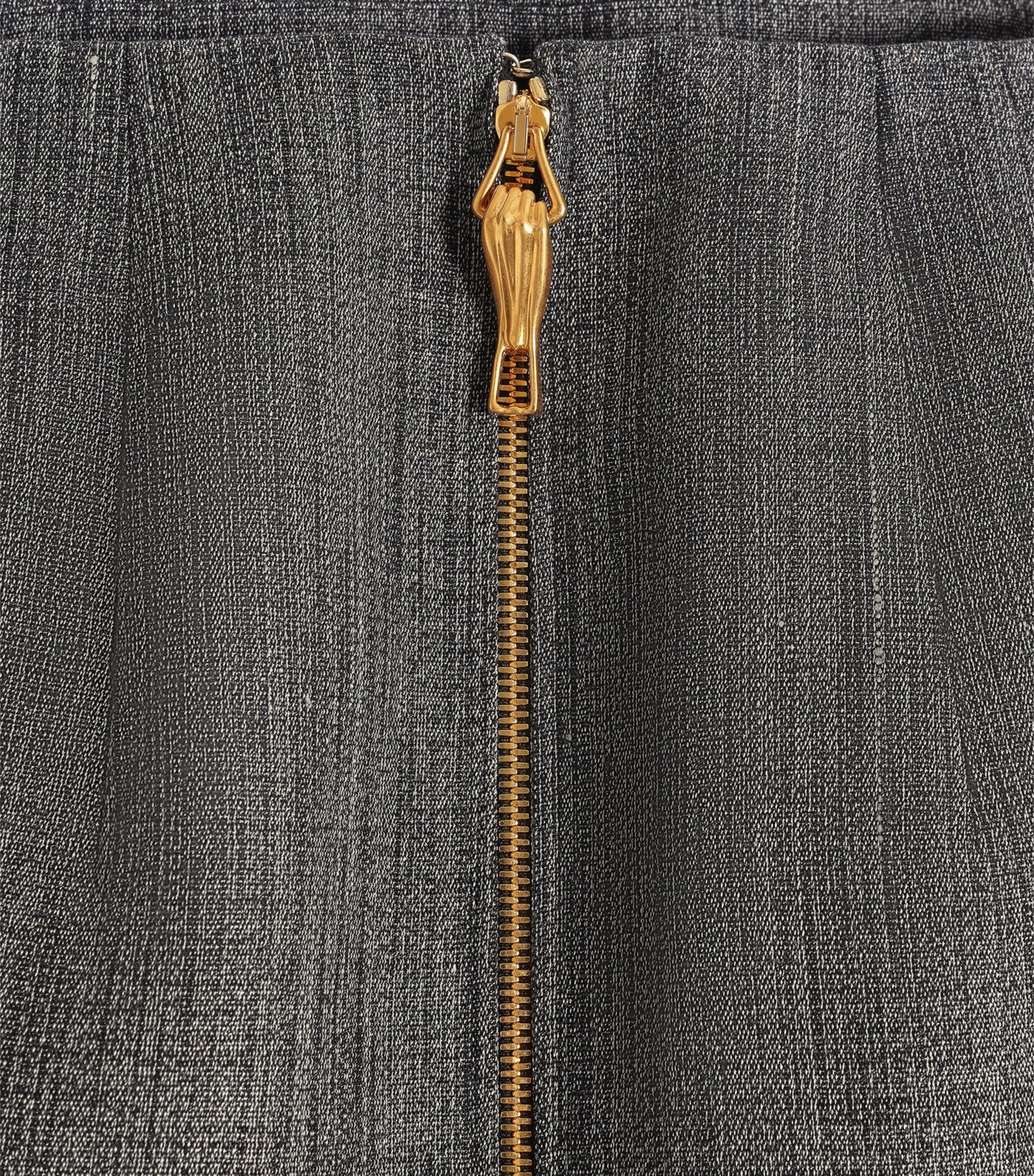 Schiaparelli Womens Canvas Pencil Skirt Grey Image 6