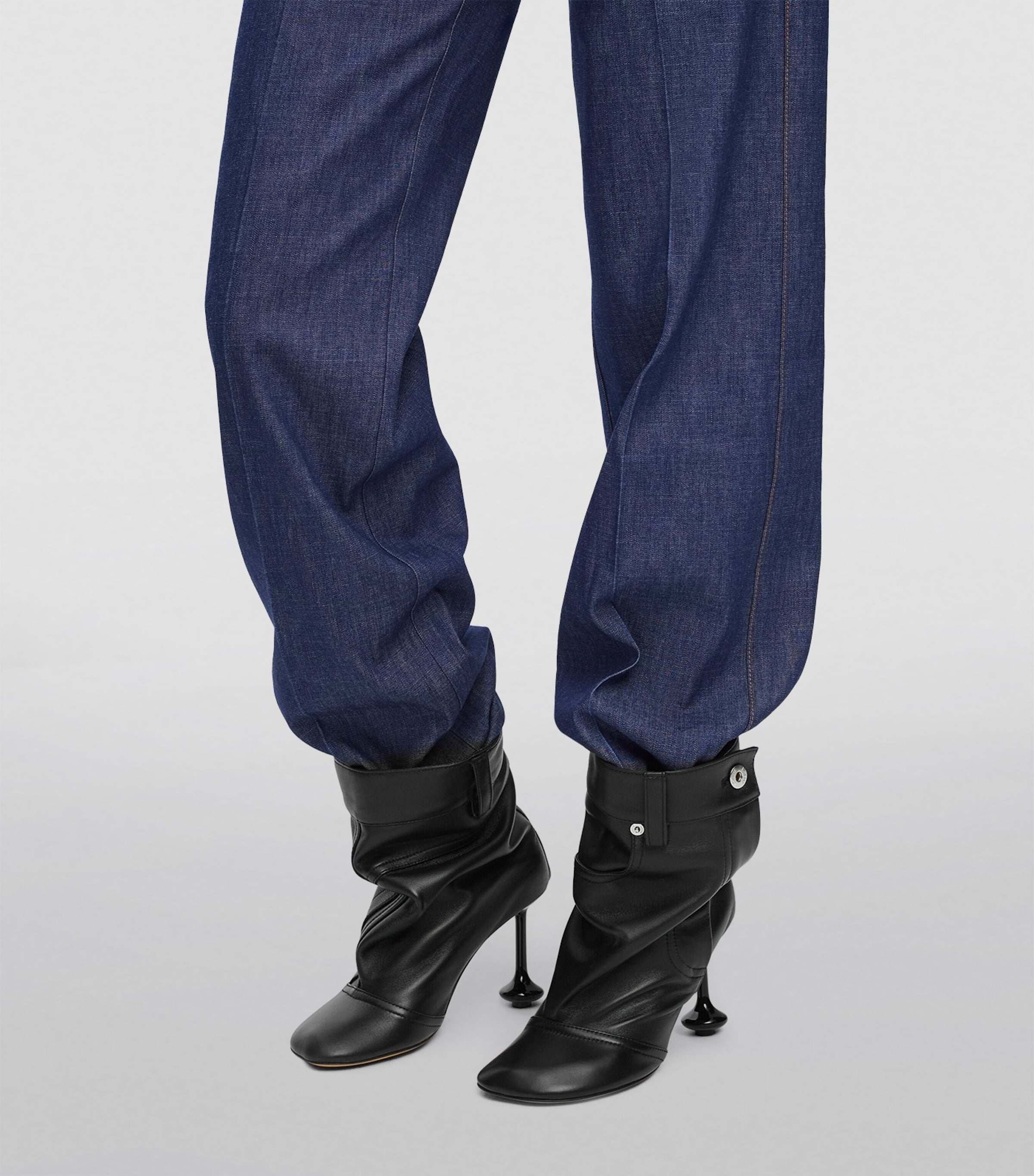 Leather Toy Ankle Boots 90 BLACK Image 2