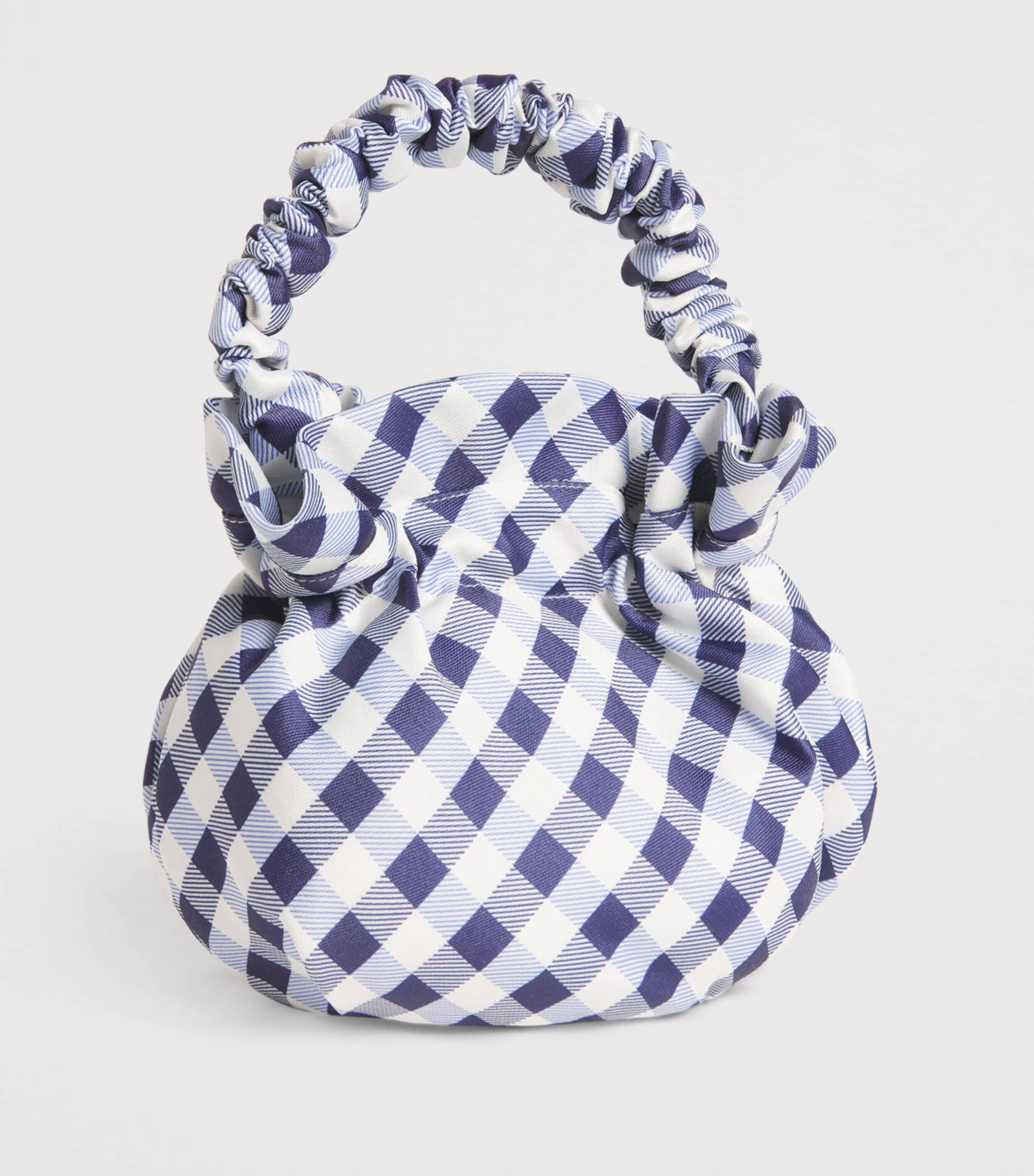 Self-Portrait Kids Gingham Taffeta Top-Handle Bag Blue Image 2