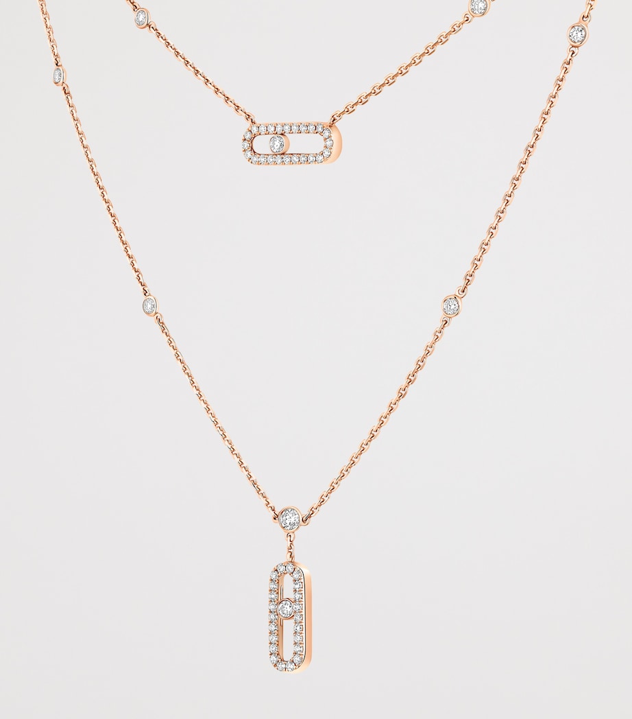 Messika Move Uno Pink Gold and Diamond Pavé Necklace (0.60ct) Pink Gold Image 3