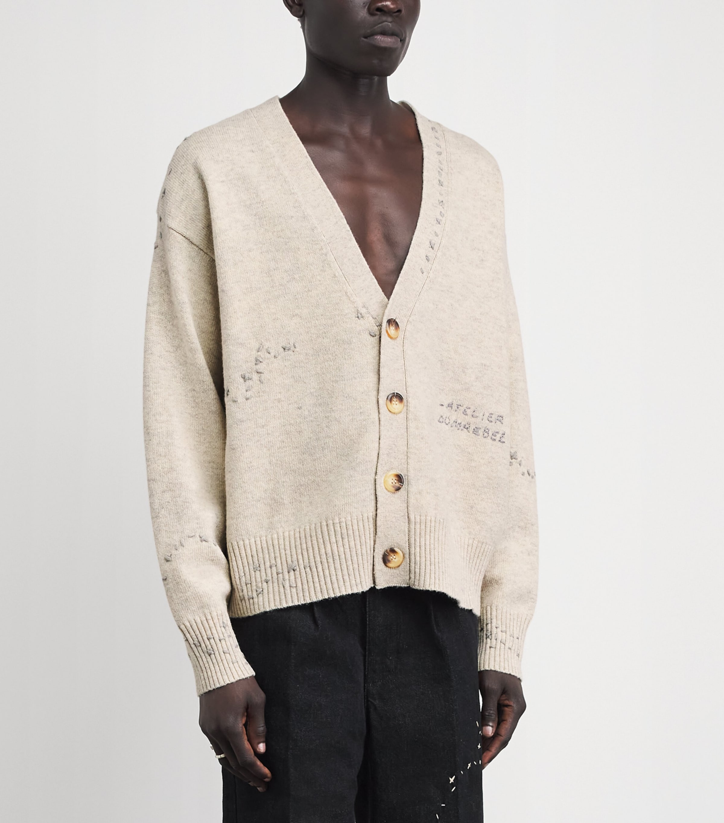 Wool-Blend Renegade Cardigan GREIGE Image 4