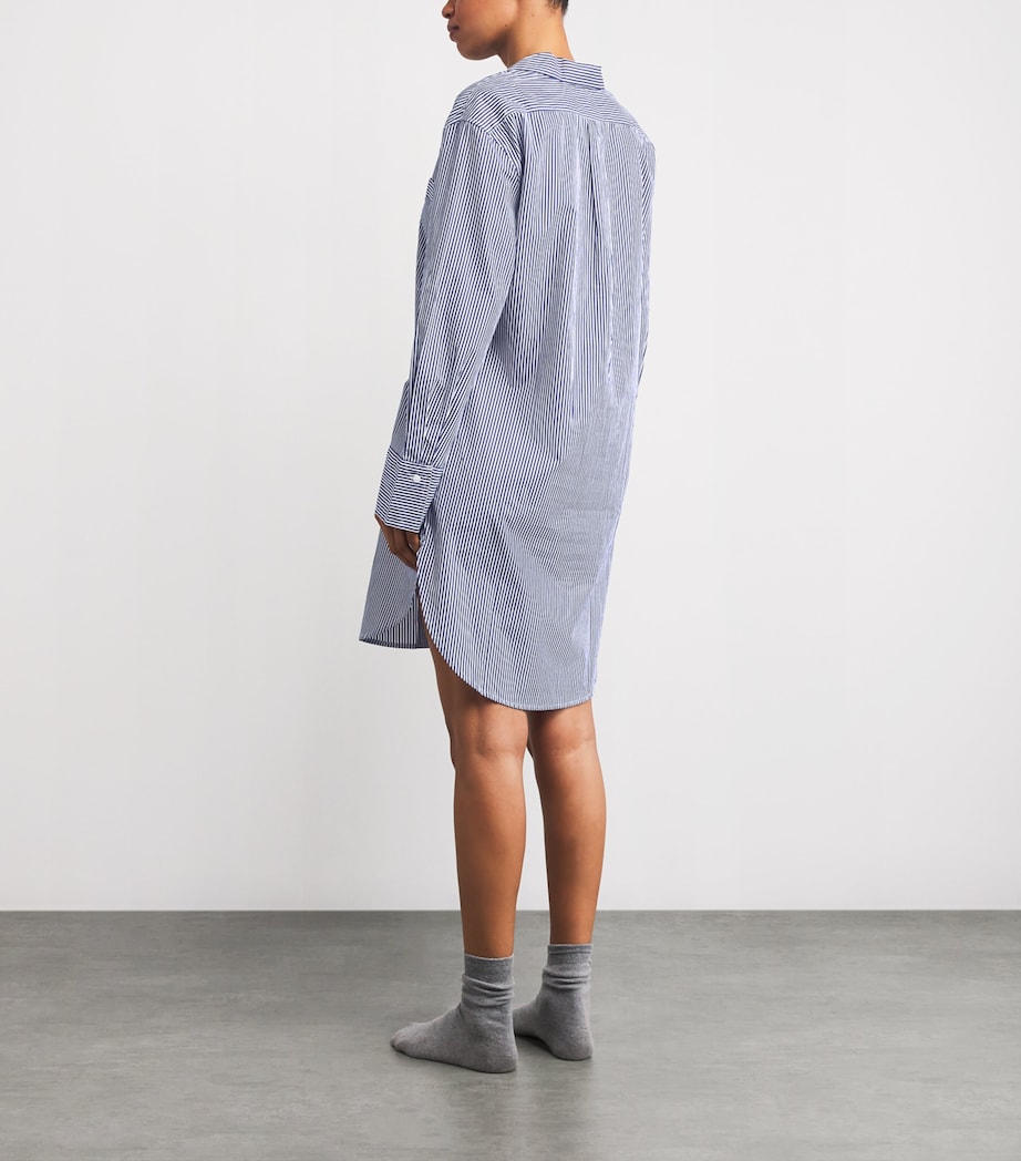 Cotton Poplin Stripe Pyjama Shirt WHITE CLOUD/BEA Image 3