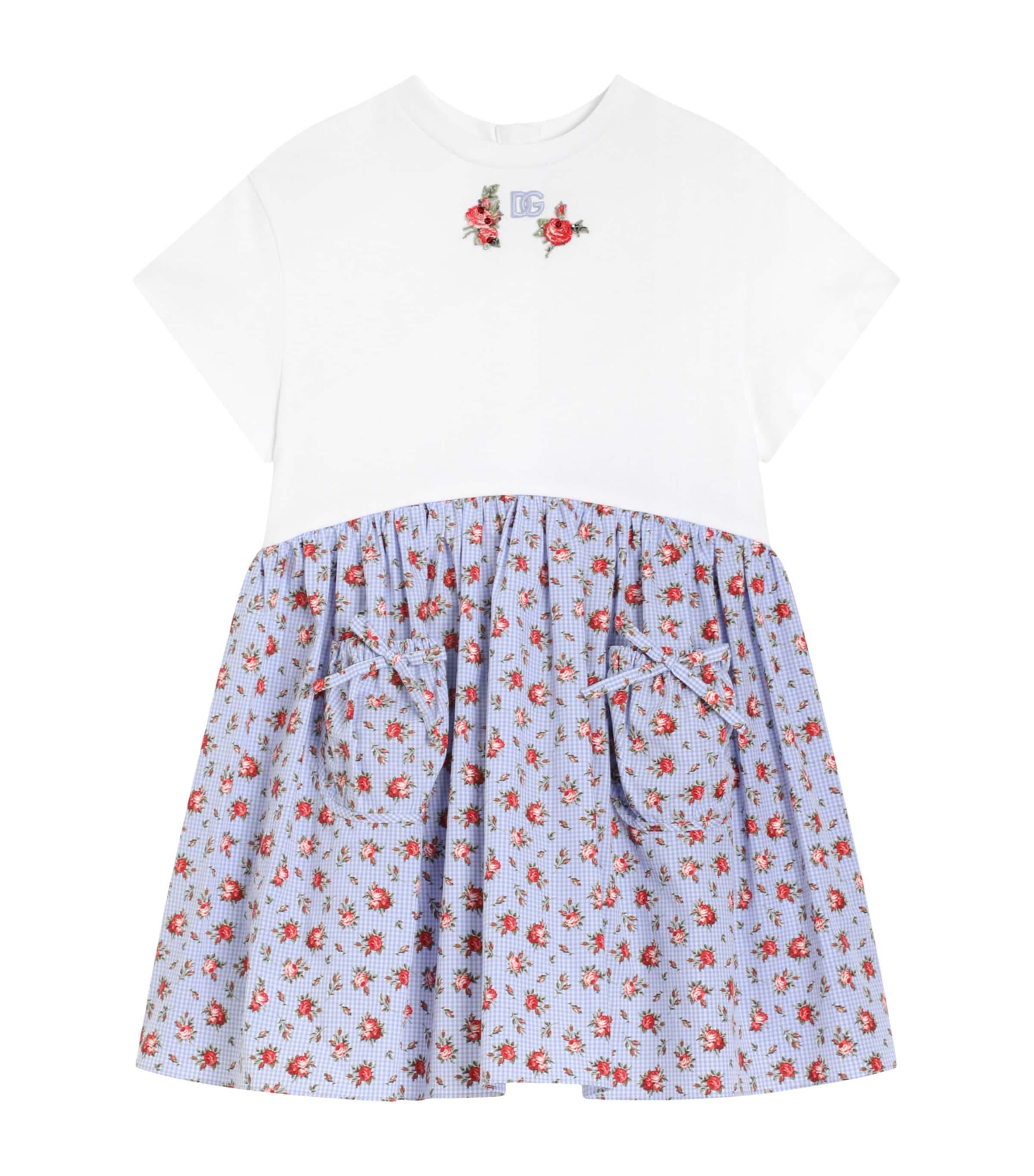 Dolce&Gabbana Kids Cotton Floral Dress (8-12+ Years) Combined Colou Image 1