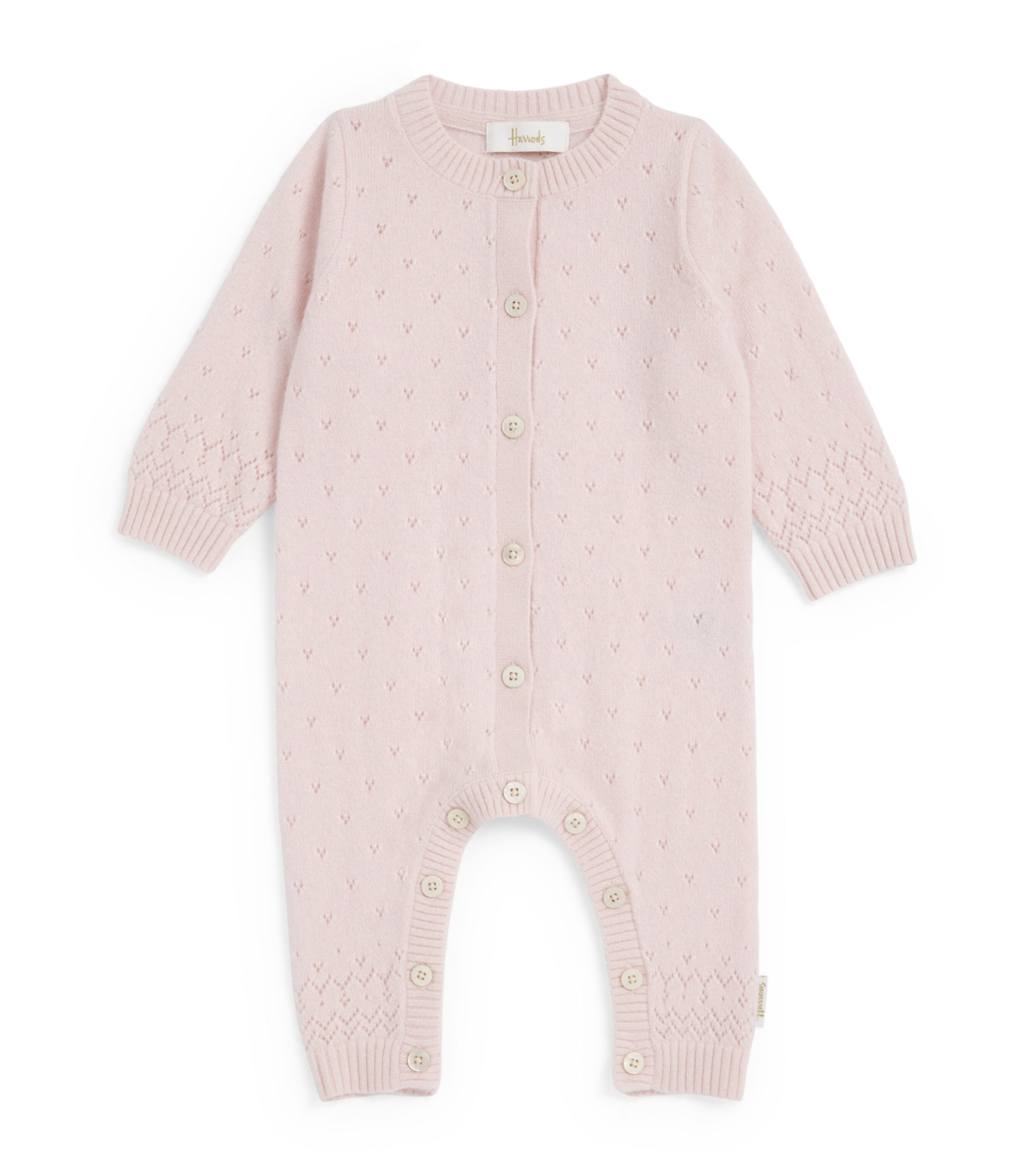 Harrods Cashmere Playsuit (0-18 Months) Pink Image 1