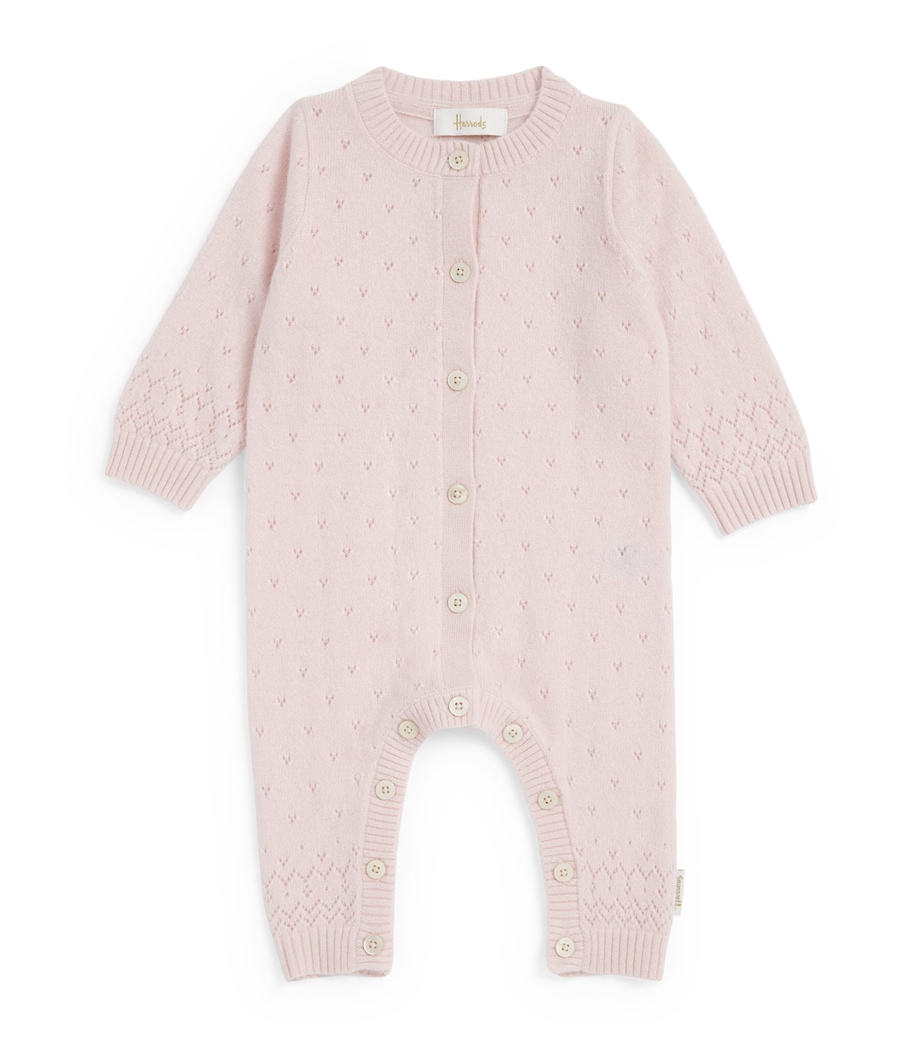 Harrods Cashmere Playsuit (0-18 Months) Pink Image 1