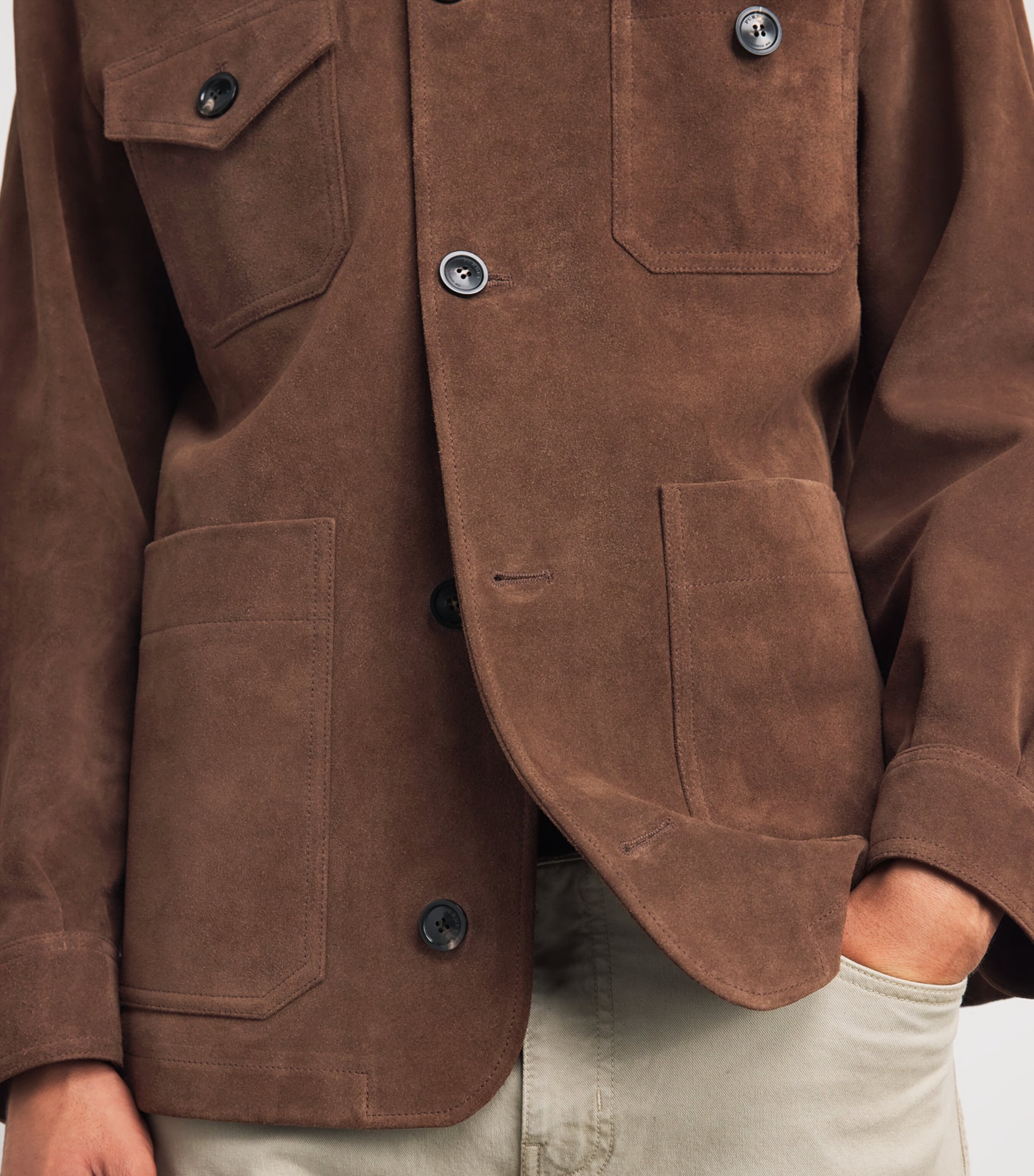 Purdey Mens Suede Lyall Jacket Coffee Image 3